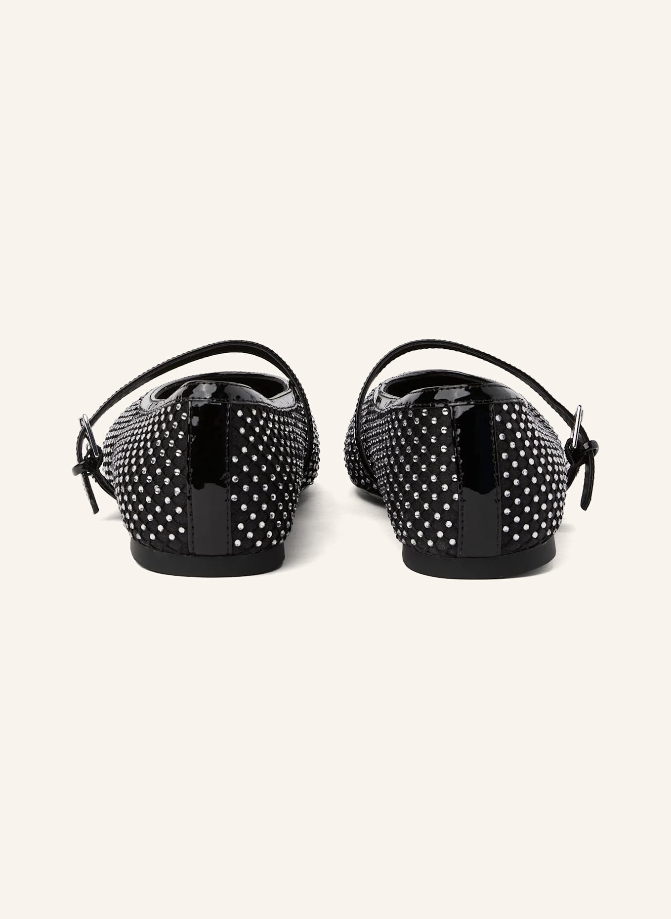 KARL LAGERFELD Flache Schuhe: SCHWARZ/ SILBER