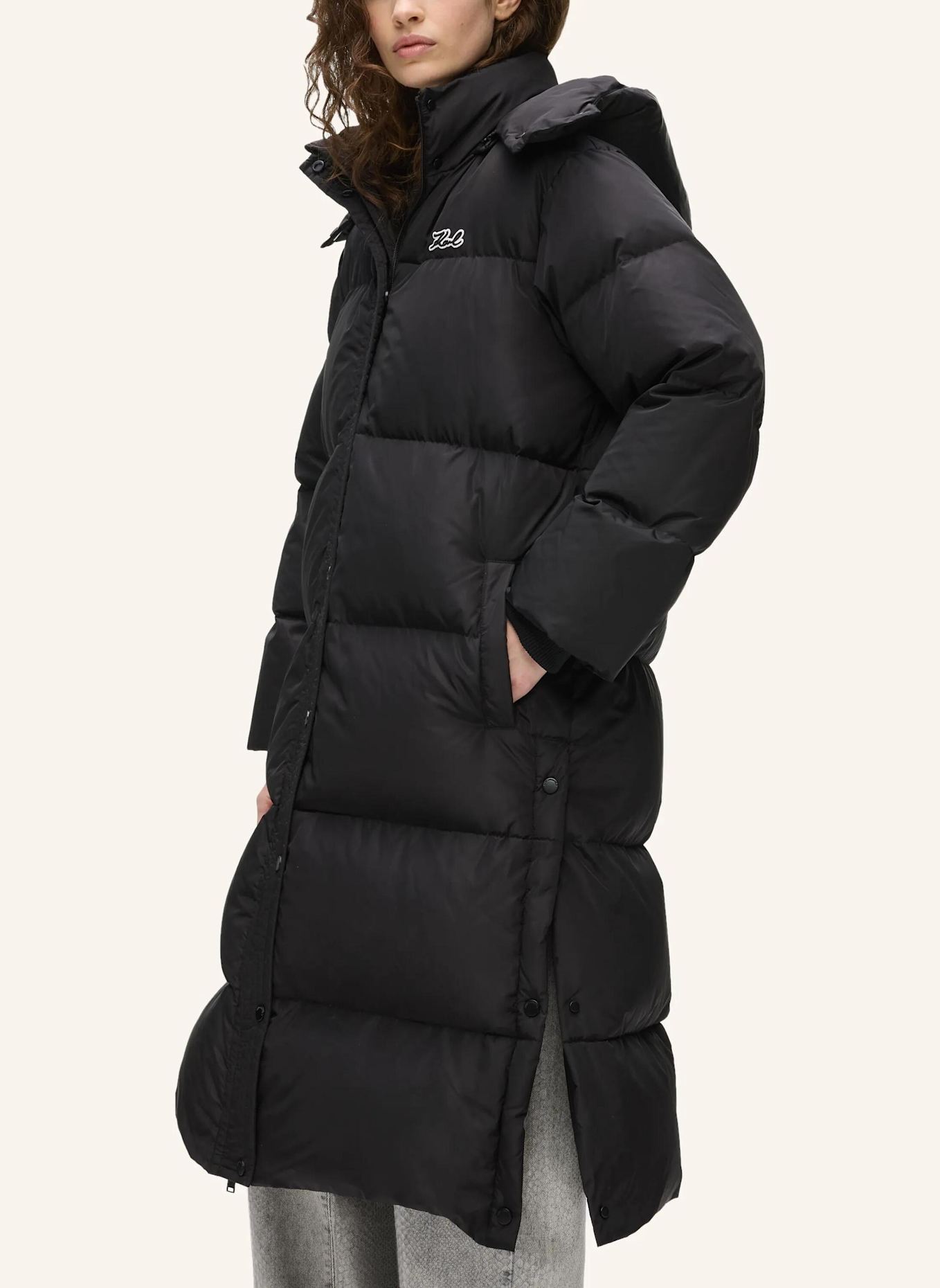 KARL LAGERFELD Mantel: SCHWARZ