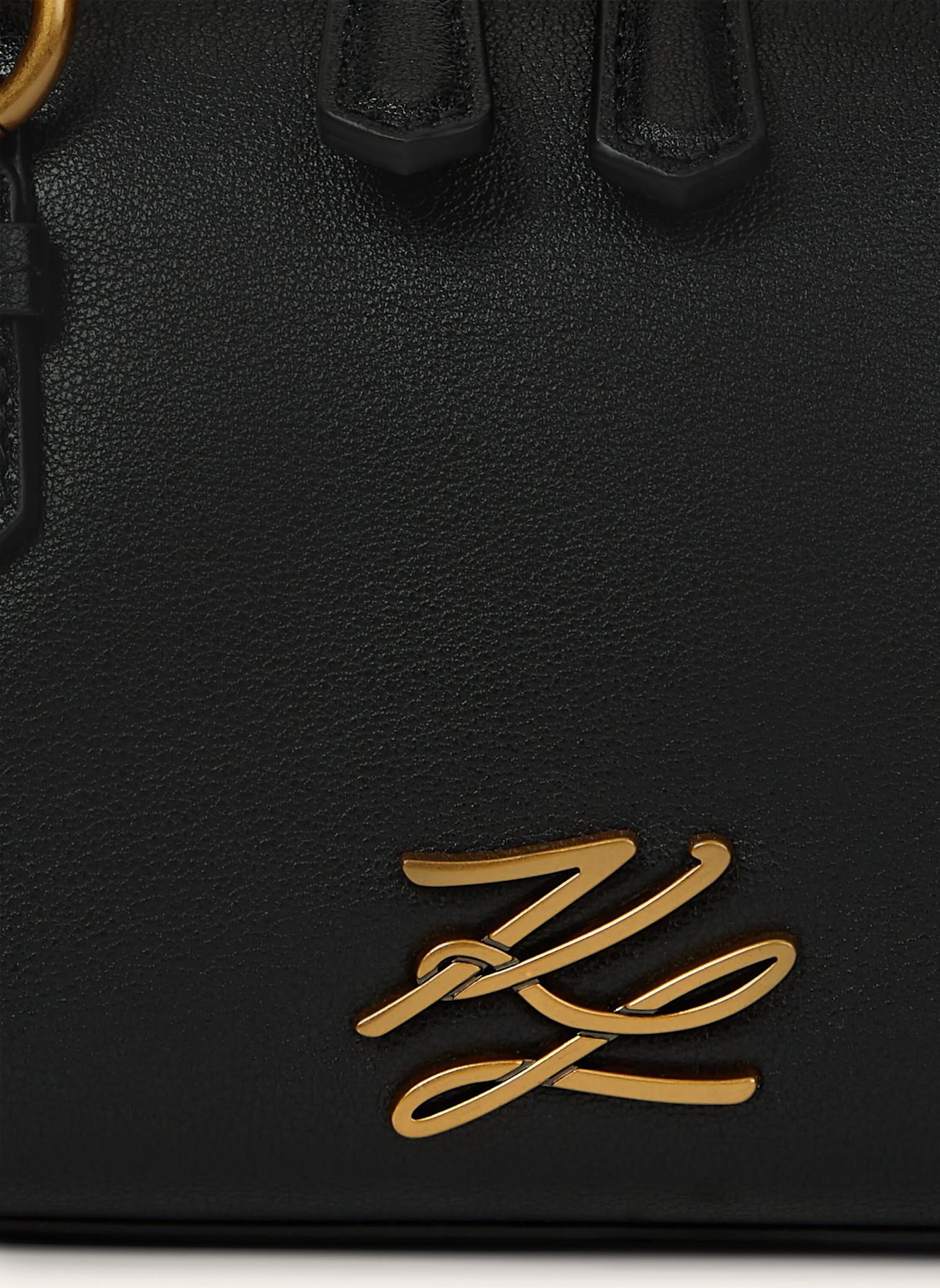KARL LAGERFELD Bowlingtasche: SCHWARZ/ GOLD