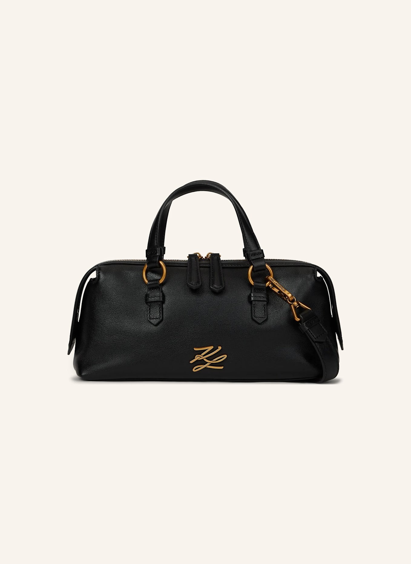 KARL LAGERFELD Bowlingtasche: SCHWARZ/ GOLD