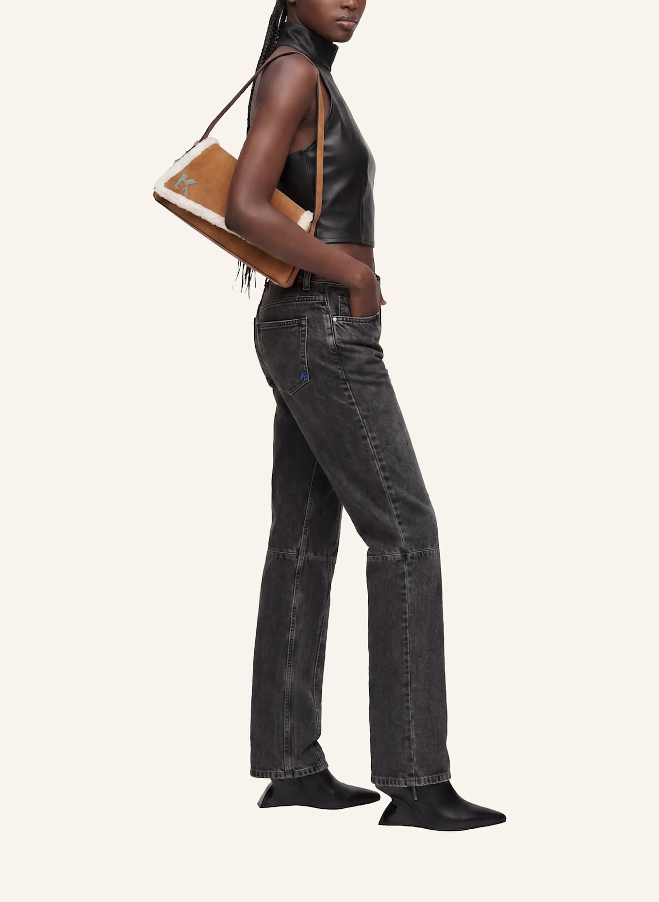 KARL LAGERFELD JEANS Schultertasche: BRAUN
