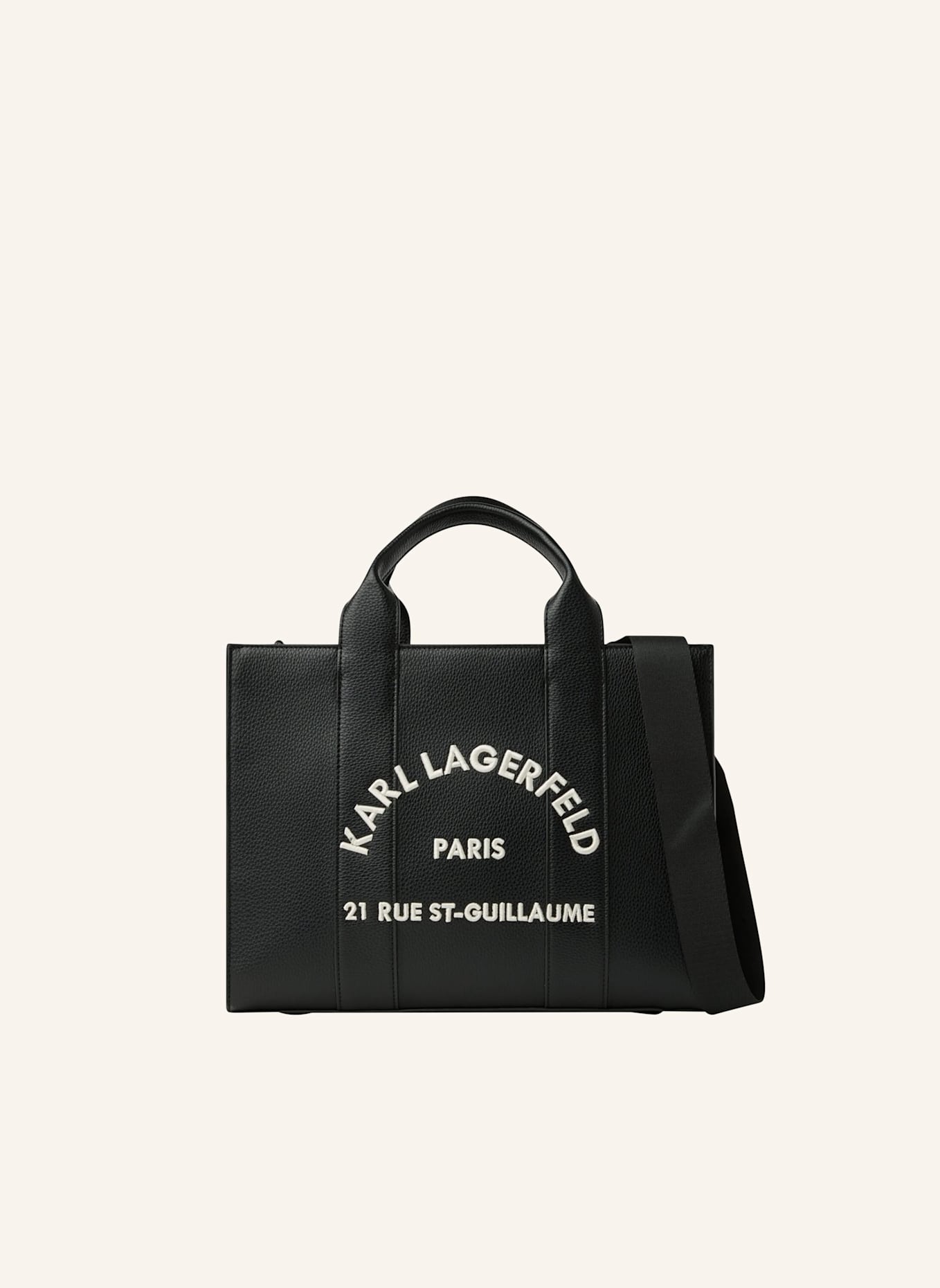 KARL LAGERFELD Handtasche: WEISS/ SCHWARZ