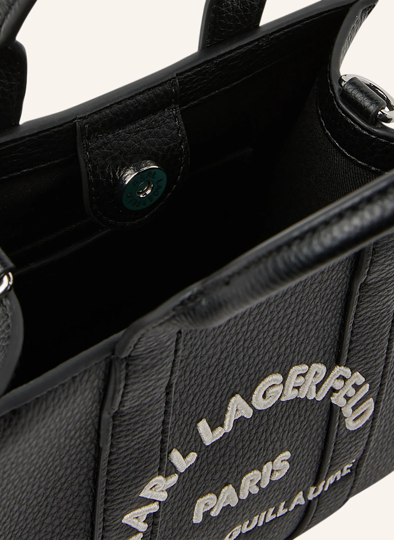 KARL LAGERFELD Handtasche: WEISS / SCHWARZ