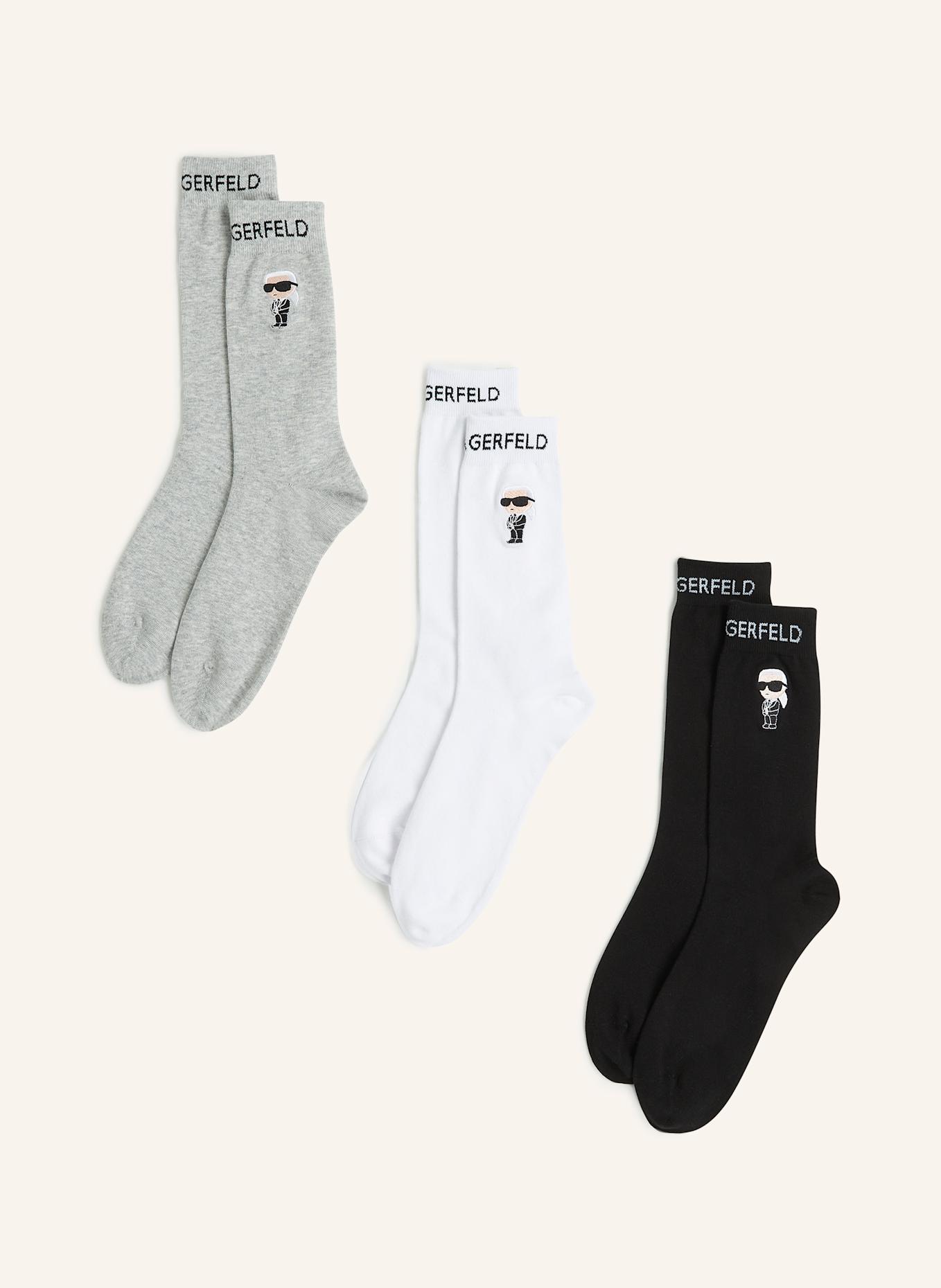 KARL LAGERFELD 3er-Pack Socken: SCHWARZ/ GRAU/ WEISS