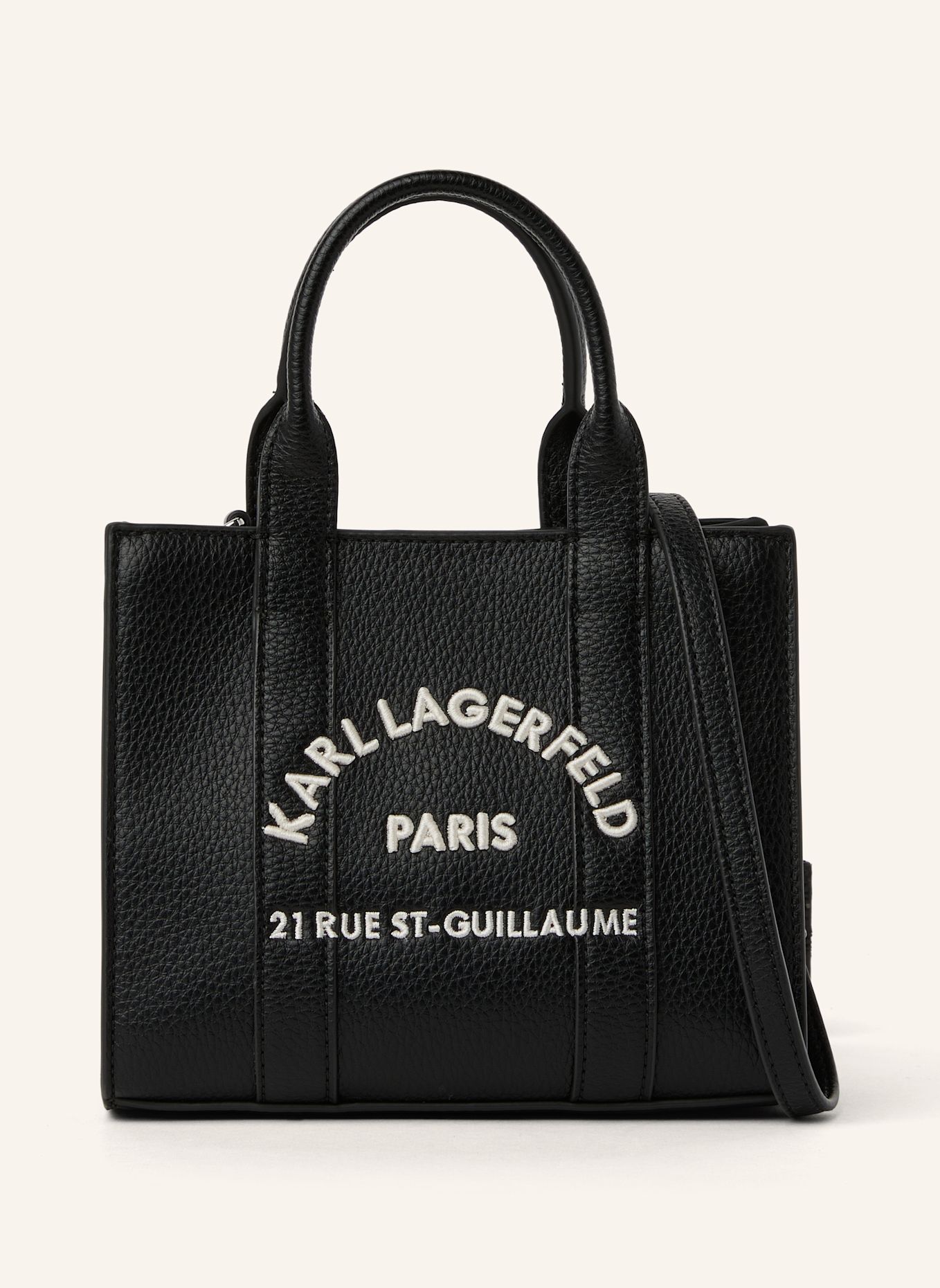 KARL LAGERFELD Handtasche: WEISS / SCHWARZ