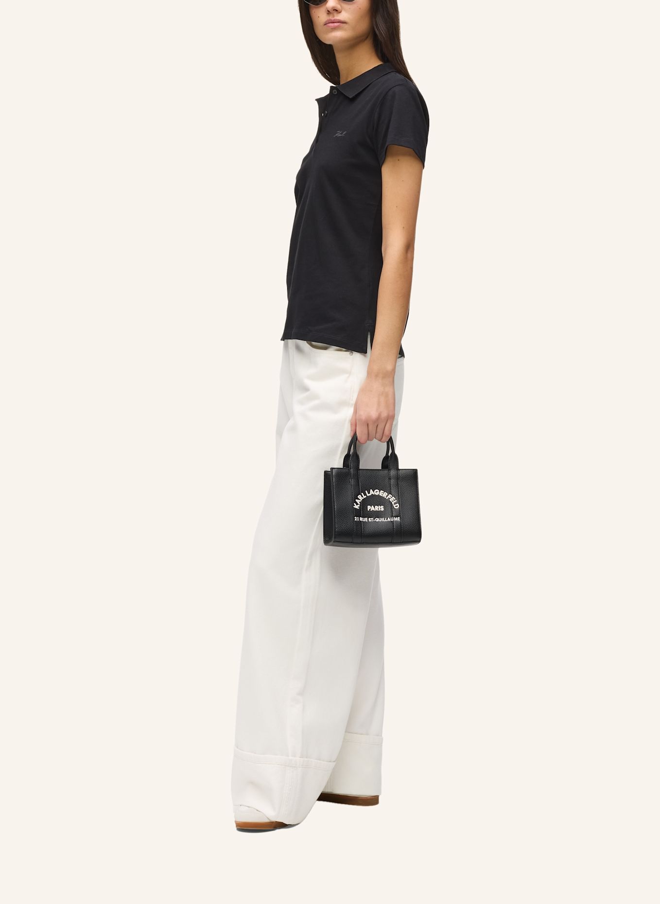 KARL LAGERFELD Handtasche: WEISS / SCHWARZ