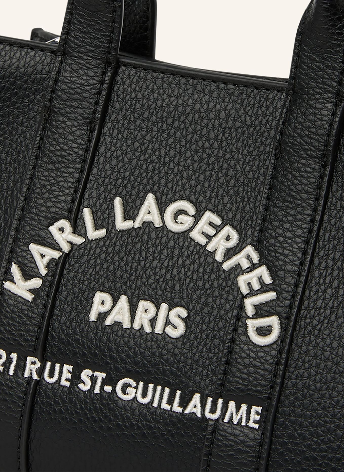 KARL LAGERFELD Handtasche: WEISS / SCHWARZ