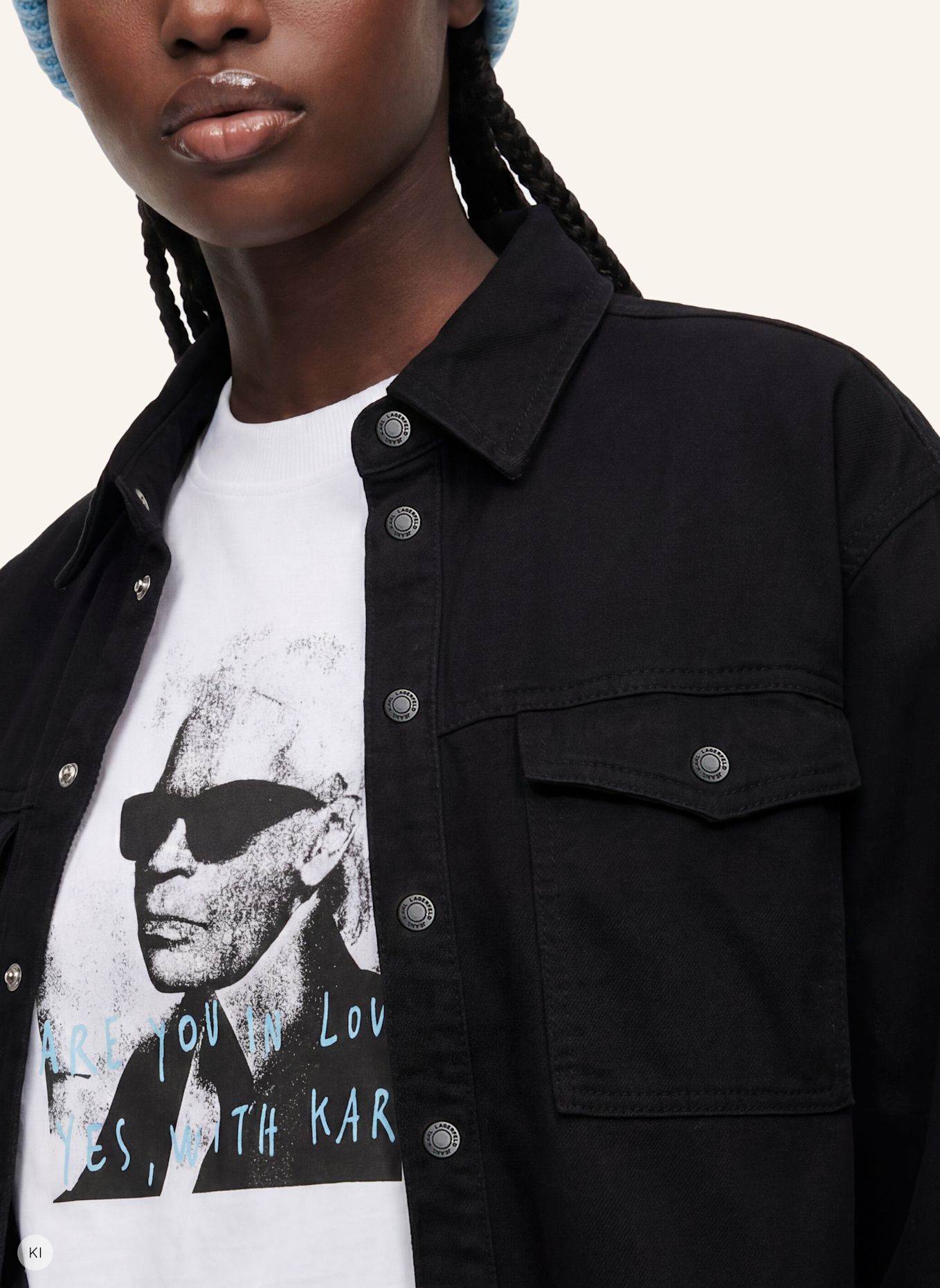 KARL LAGERFELD JEANS Bluse x Pietro Terzini: SCHWARZ