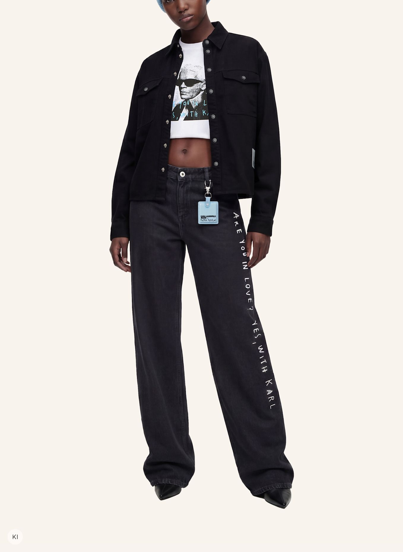 KARL LAGERFELD JEANS Bluse x Pietro Terzini: SCHWARZ