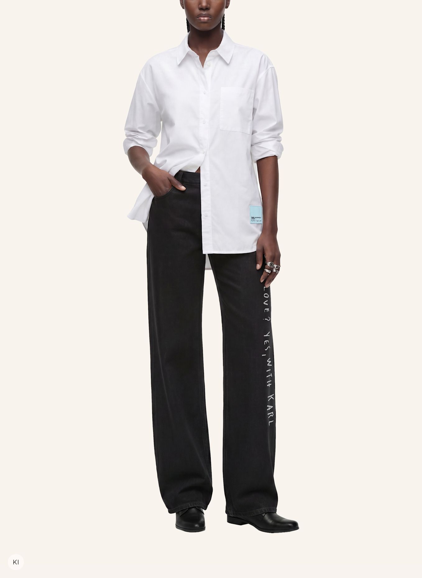 KARL LAGERFELD JEANS Bluse x Pietro Terzini: WEISS