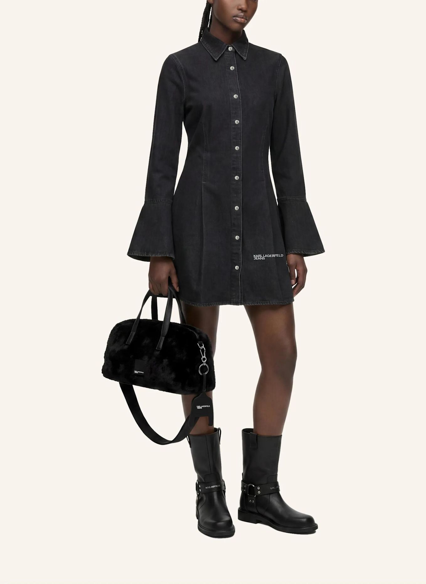 KARL LAGERFELD JEANS Kleid: SCHWARZ