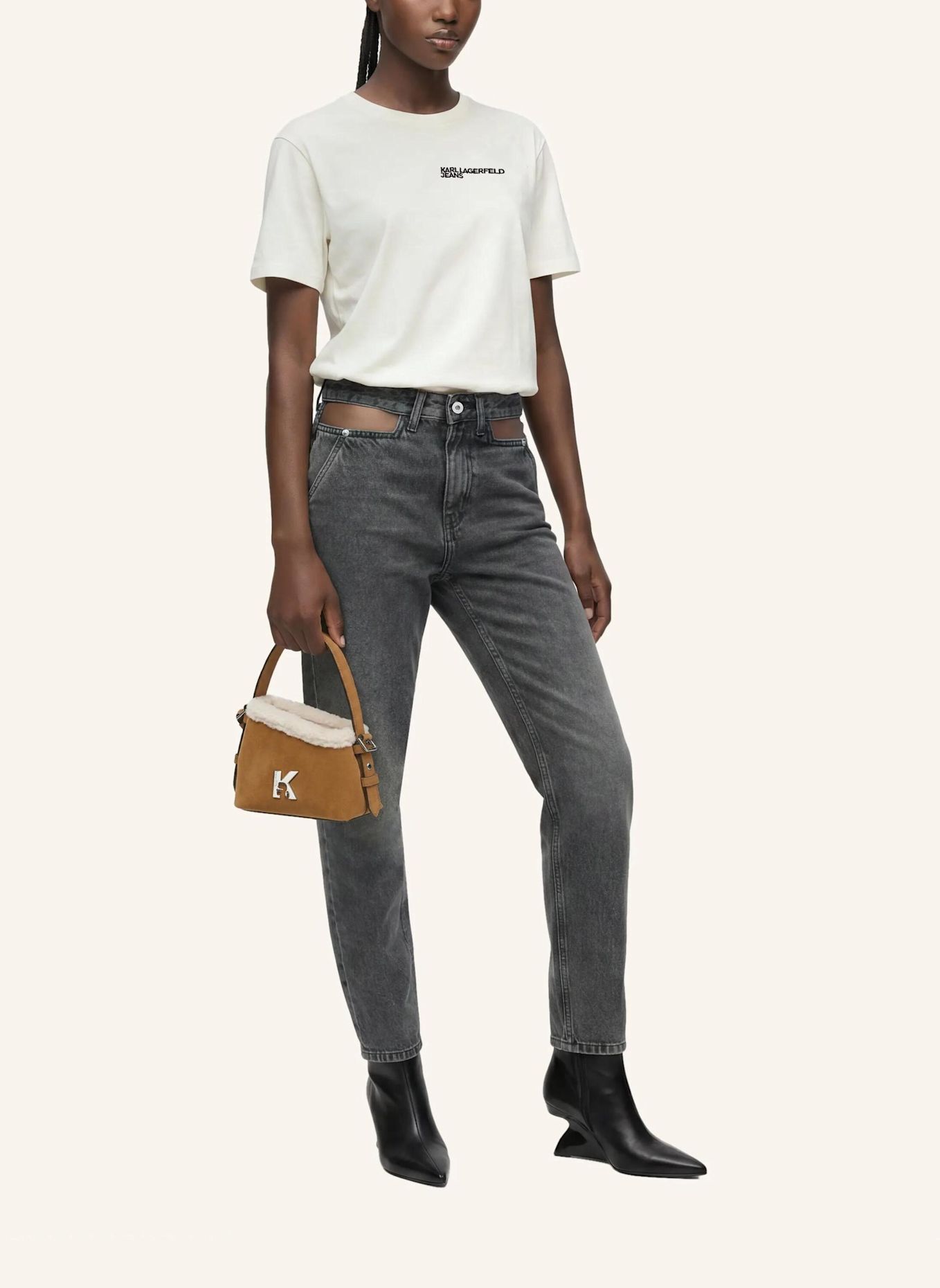 KARL LAGERFELD JEANS T-shirt: BEIGE