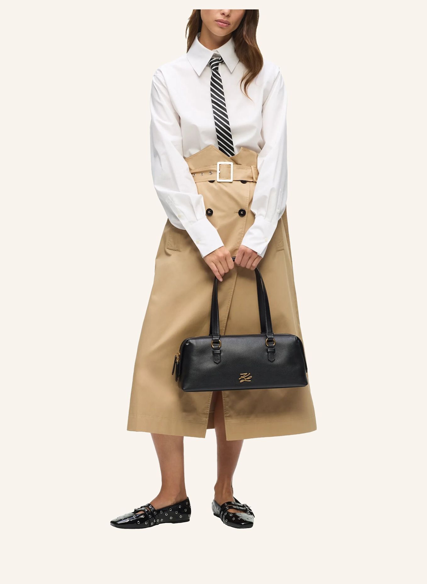 KARL LAGERFELD Bowlingtasche: SCHWARZ / GOLD