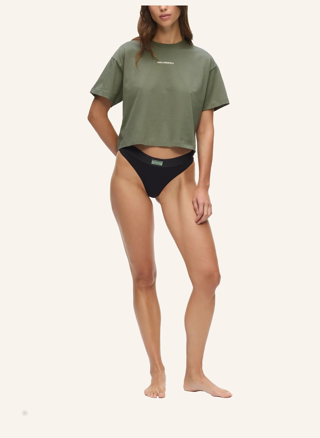 KARL LAGERFELD Top: DUNKELGRÜN