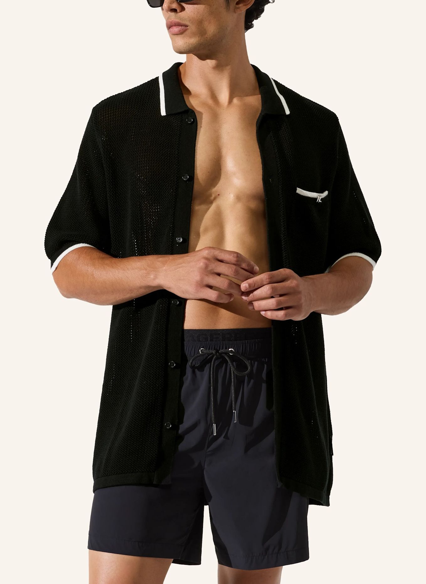 KARL LAGERFELD Poloshirt: SCHWARZ