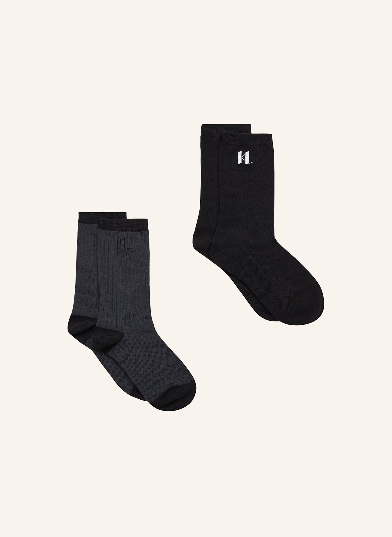 KARL LAGERFELD Socken: SCHWARZ / GRAU