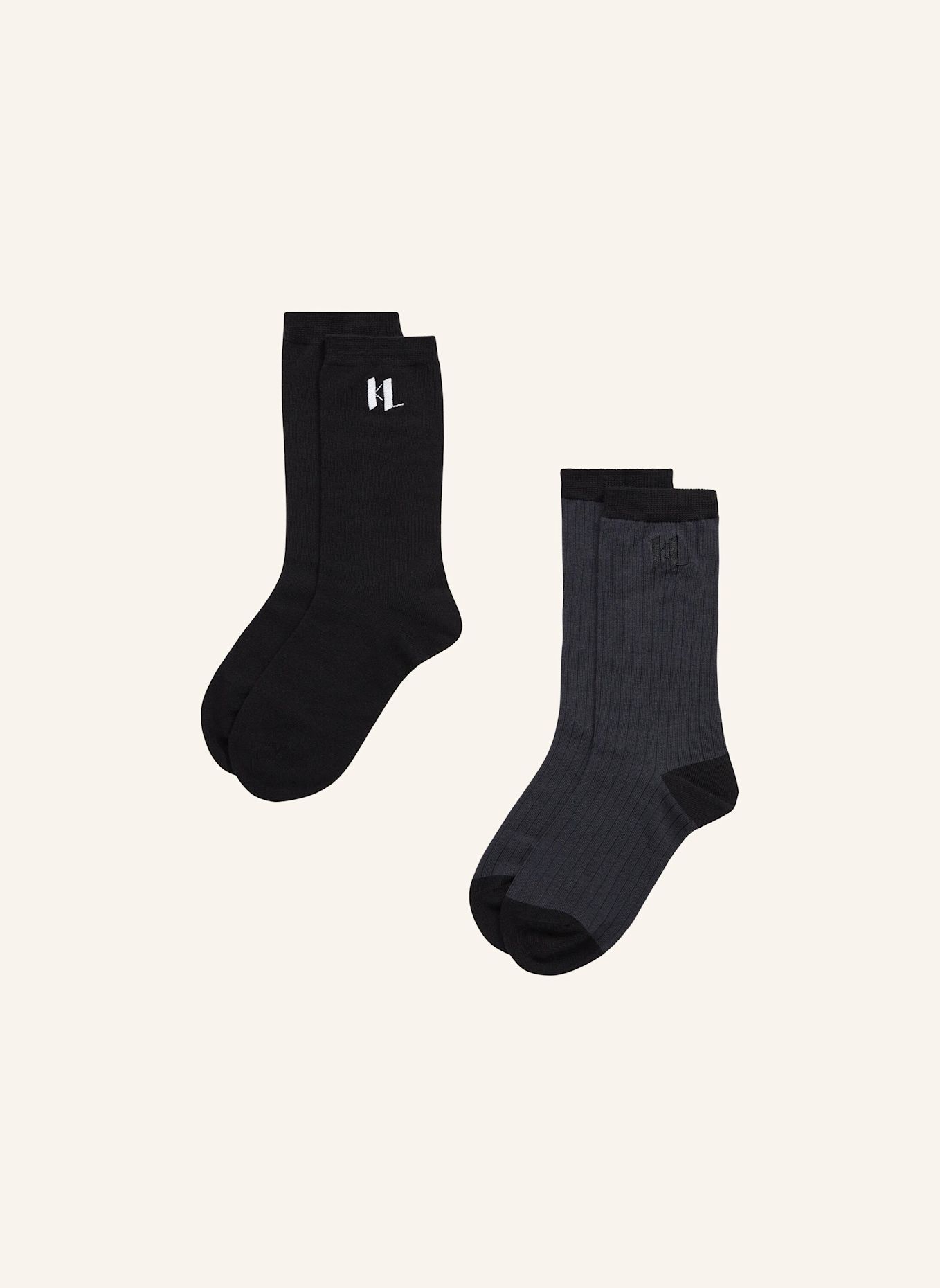 KARL LAGERFELD Socken: SCHWARZ / GRAU