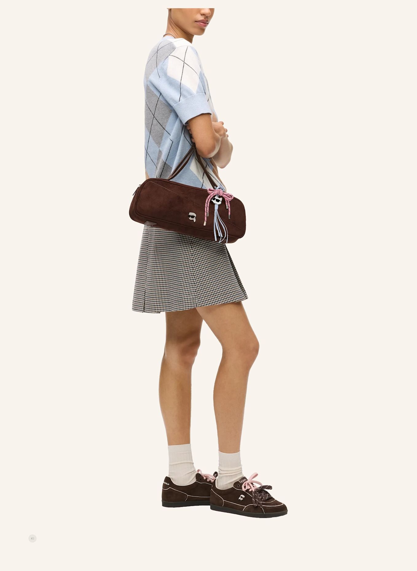 KARL LAGERFELD Schultertasche: BRAUN