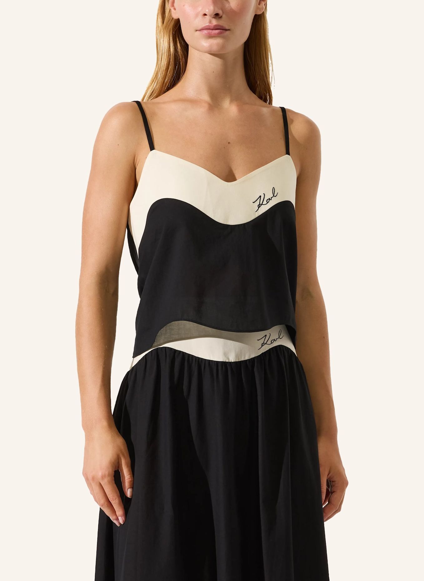 KARL LAGERFELD Top: SCHWARZ