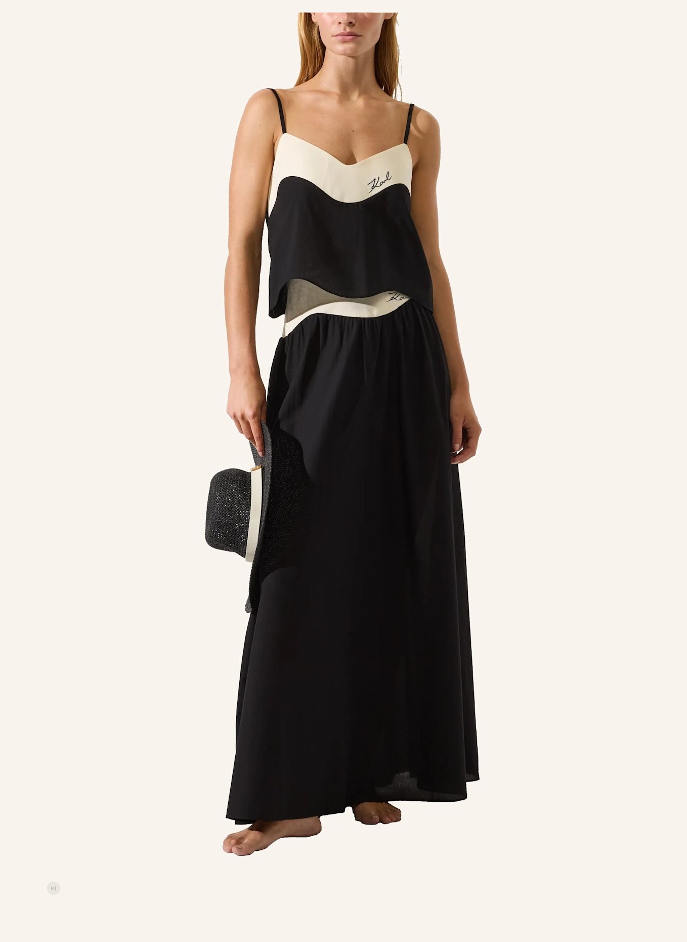 KARL LAGERFELD Strandkleid: SCHWARZ