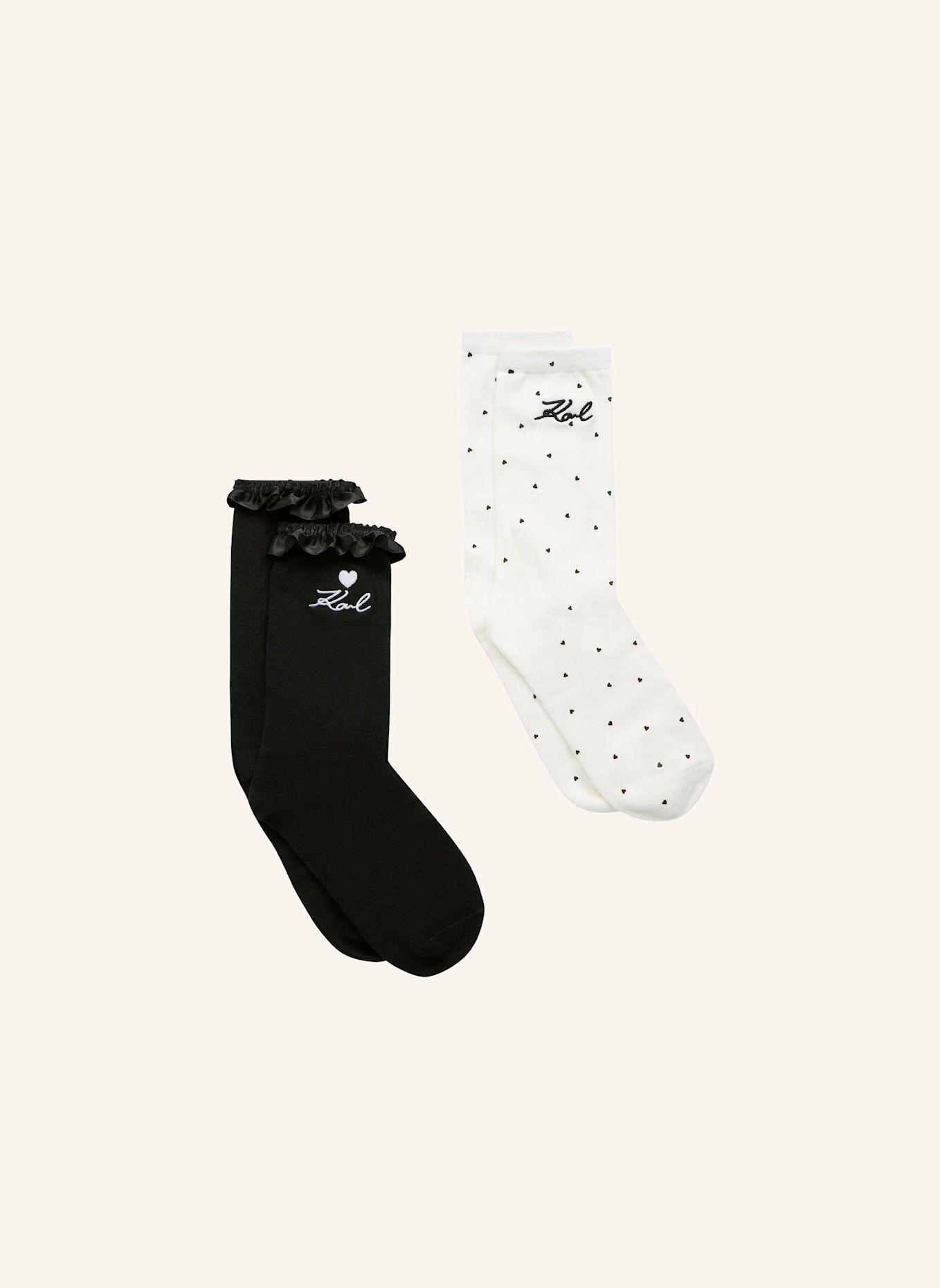KARL LAGERFELD Socken: WEISS / SCHWARZ