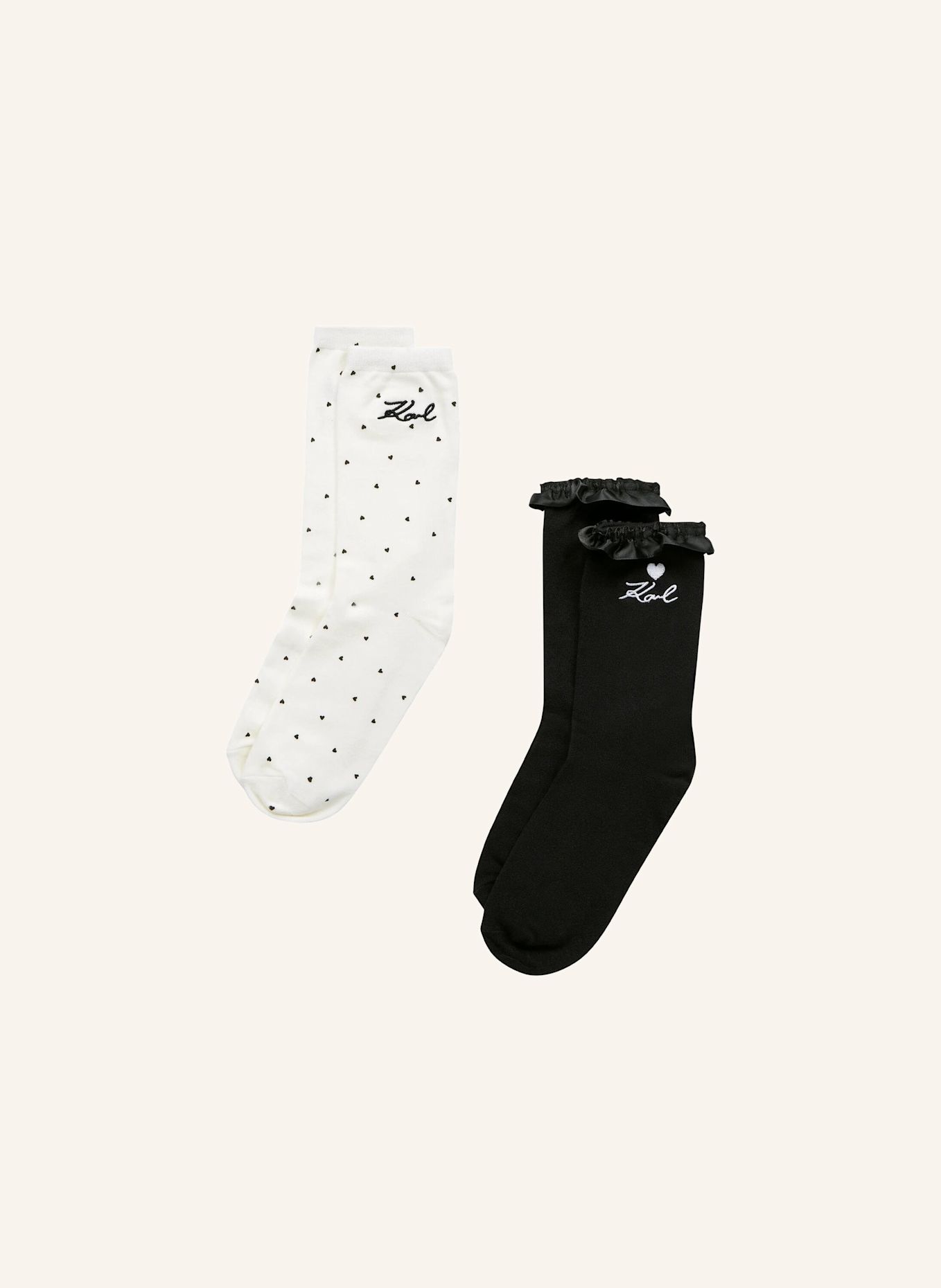 KARL LAGERFELD Socken: WEISS / SCHWARZ