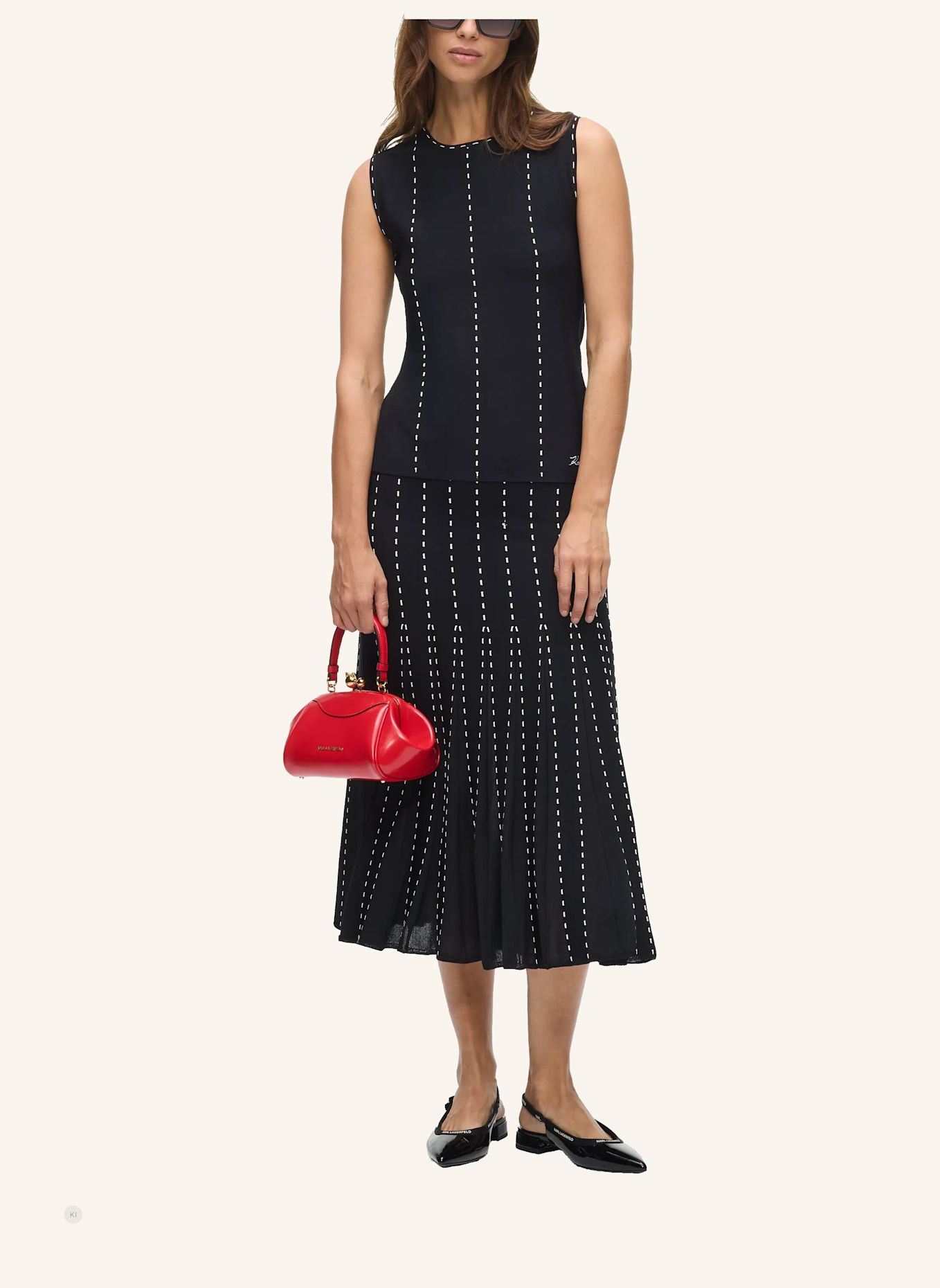 KARL LAGERFELD Top: SCHWARZ