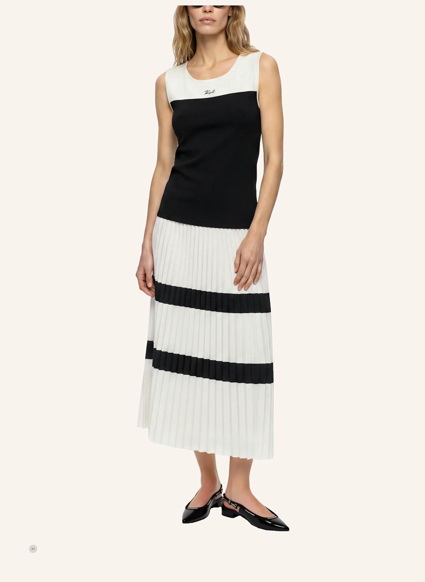 KARL LAGERFELD Kleid: WEISS / SCHWARZ