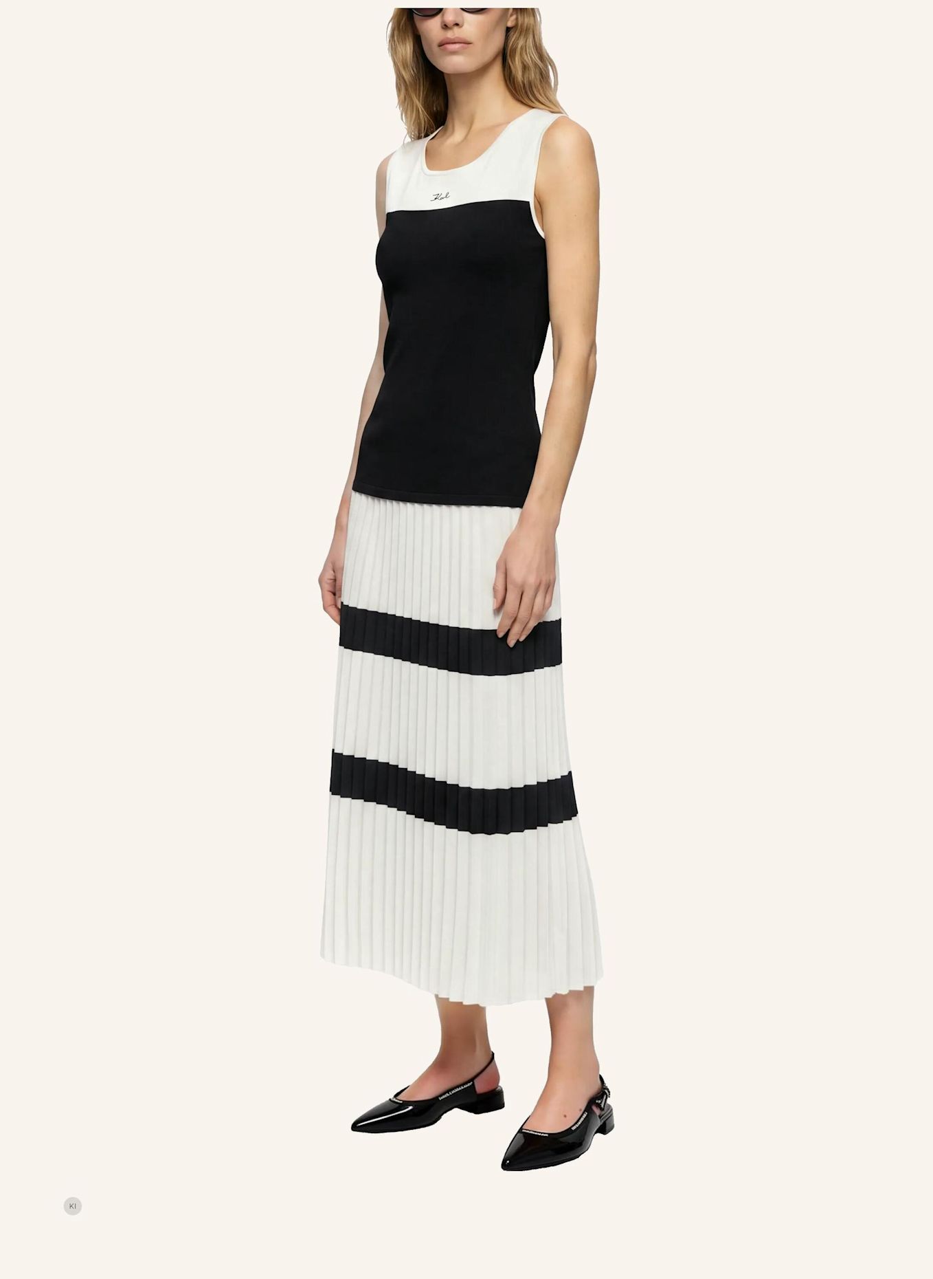 KARL LAGERFELD Kleid: WEISS / SCHWARZ