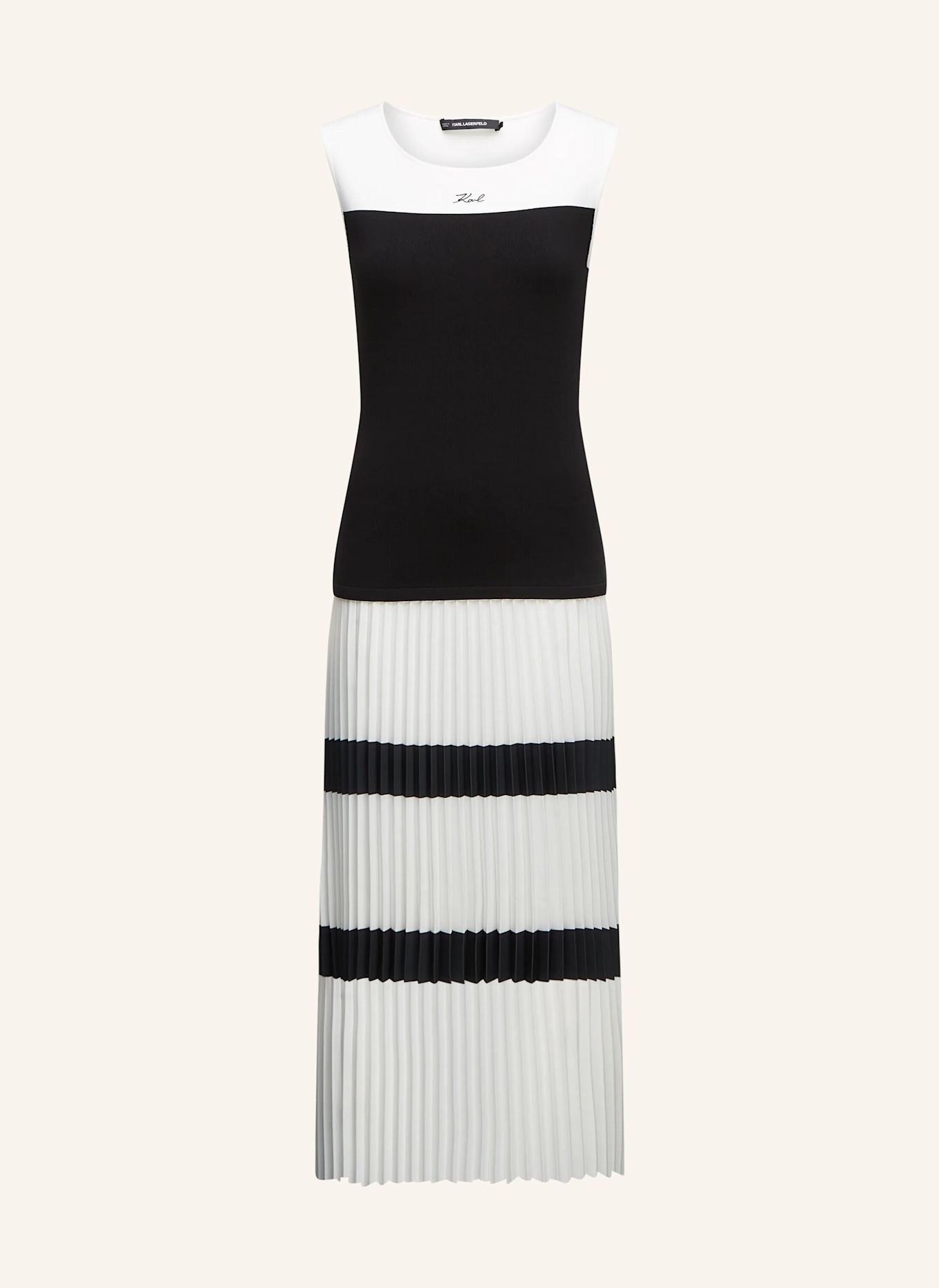 KARL LAGERFELD Kleid: WEISS / SCHWARZ