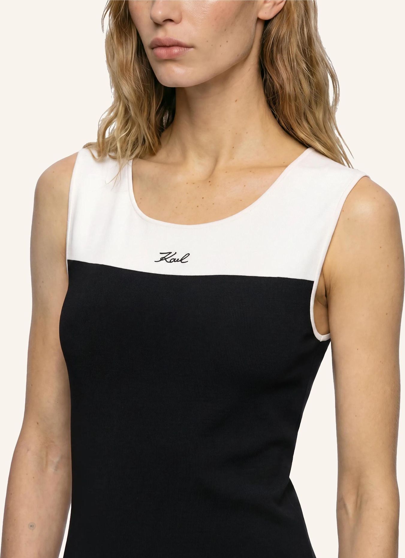 KARL LAGERFELD Kleid: WEISS / SCHWARZ