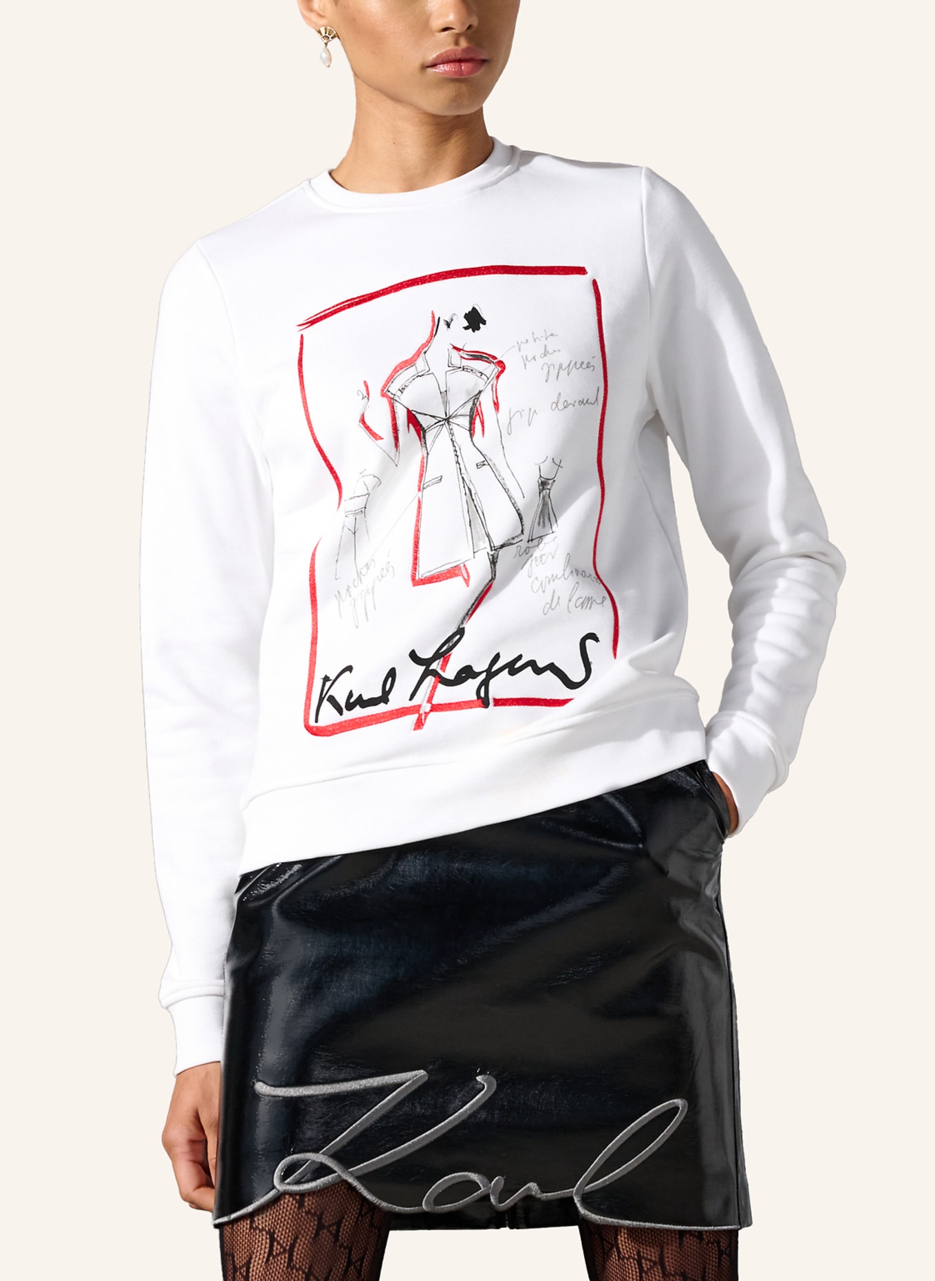 KARL LAGERFELD Sweatshirt, Farbe: WEISS (Bild 5)