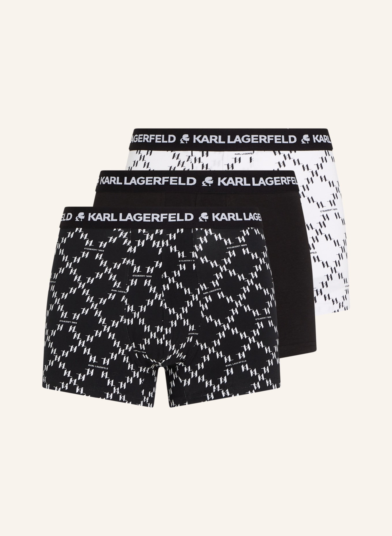 KARL LAGERFELD 3er-Pack Boxershorts, Farbe: SCHWARZ/ WEISS (Bild 1)