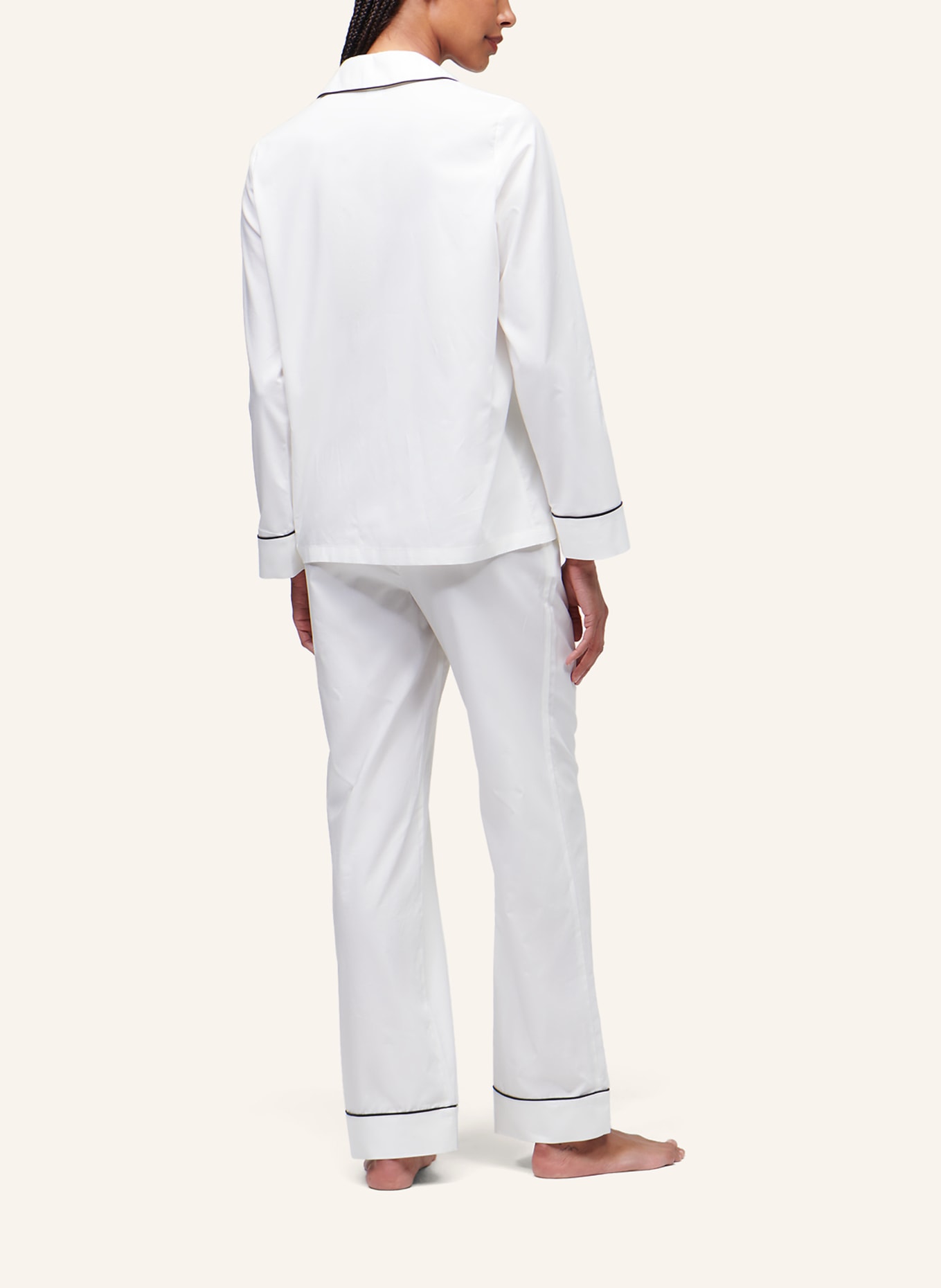 KARL LAGERFELD Schlafanzug aus Satin, Farbe: WEISS (Bild 2)