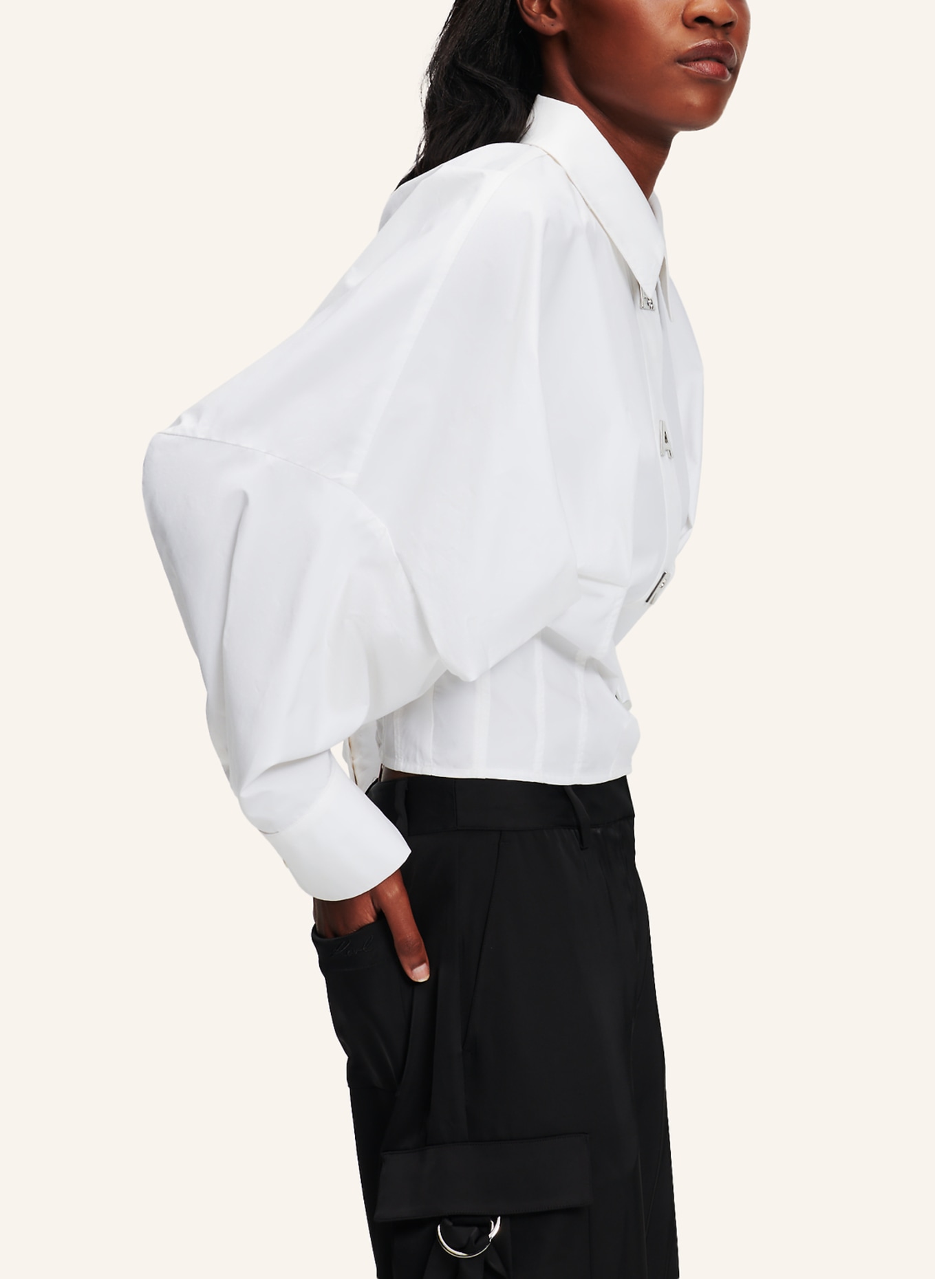 KARL LAGERFELD Bluse, Farbe: WEISS (Bild 3)
