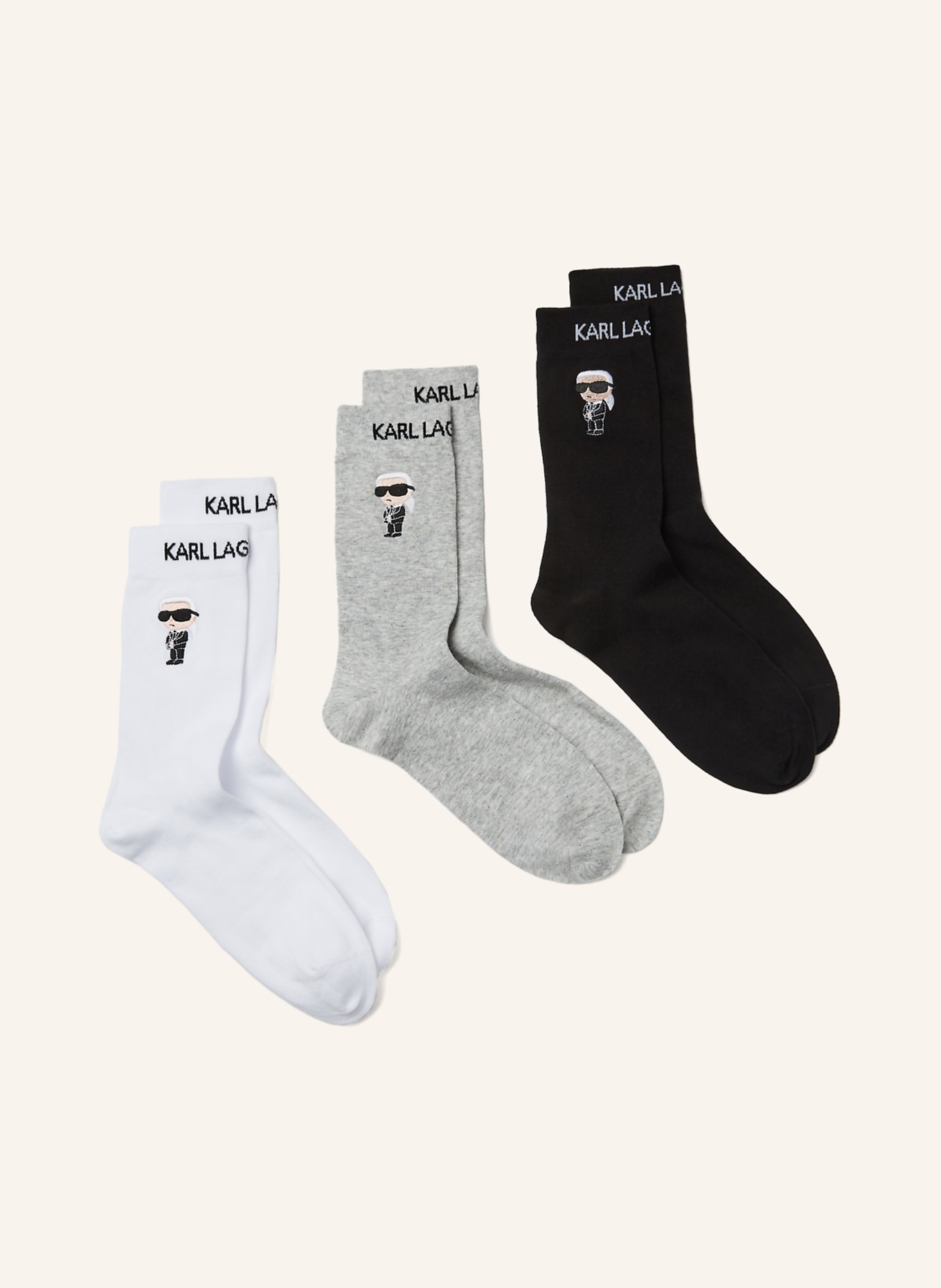 KARL LAGERFELD Socken, Farbe: SCHWARZ/ GRAU/ WEISS (Bild 2)