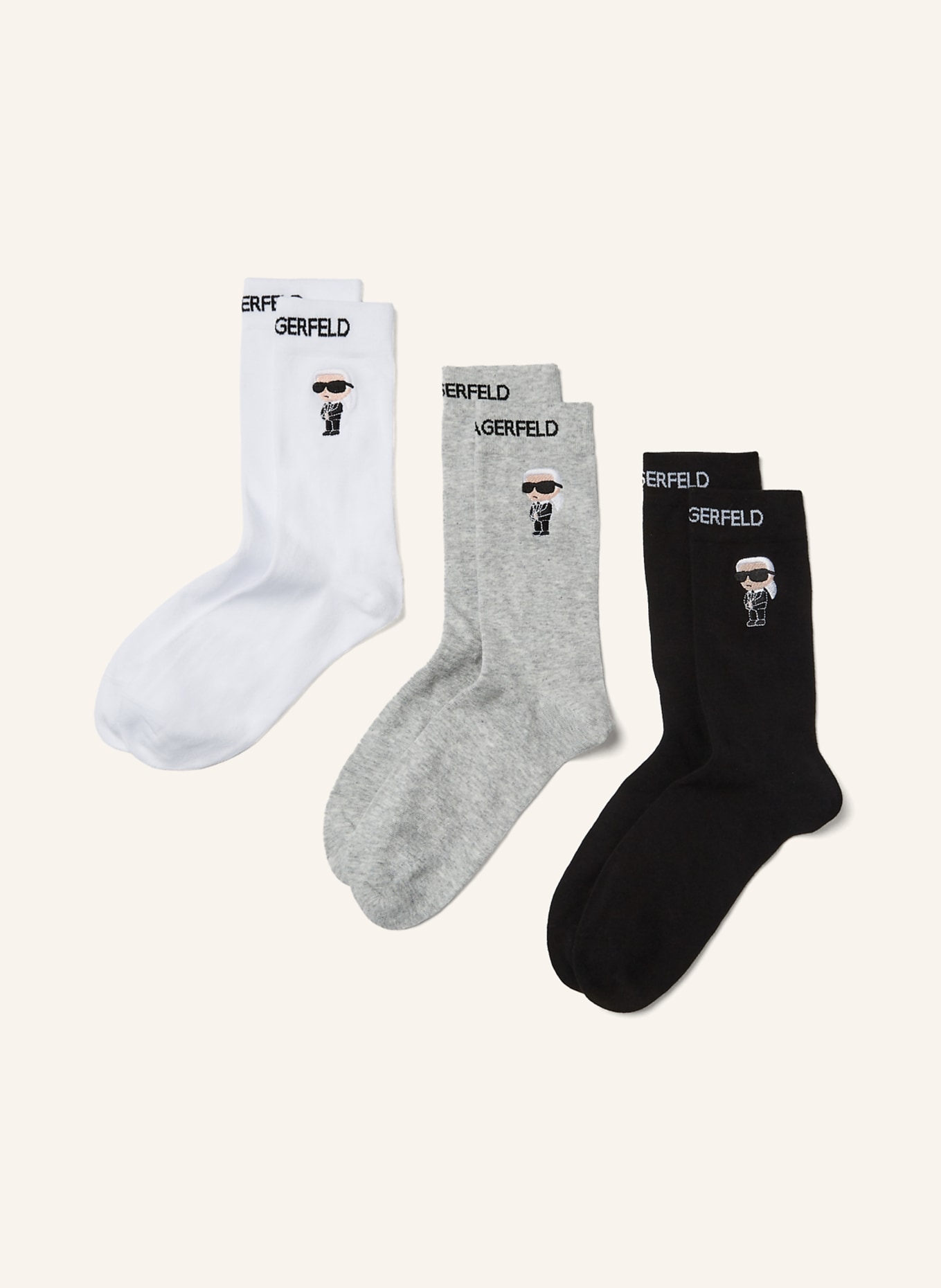 KARL LAGERFELD Socken, Farbe: SCHWARZ/ GRAU/ WEISS (Bild 1)