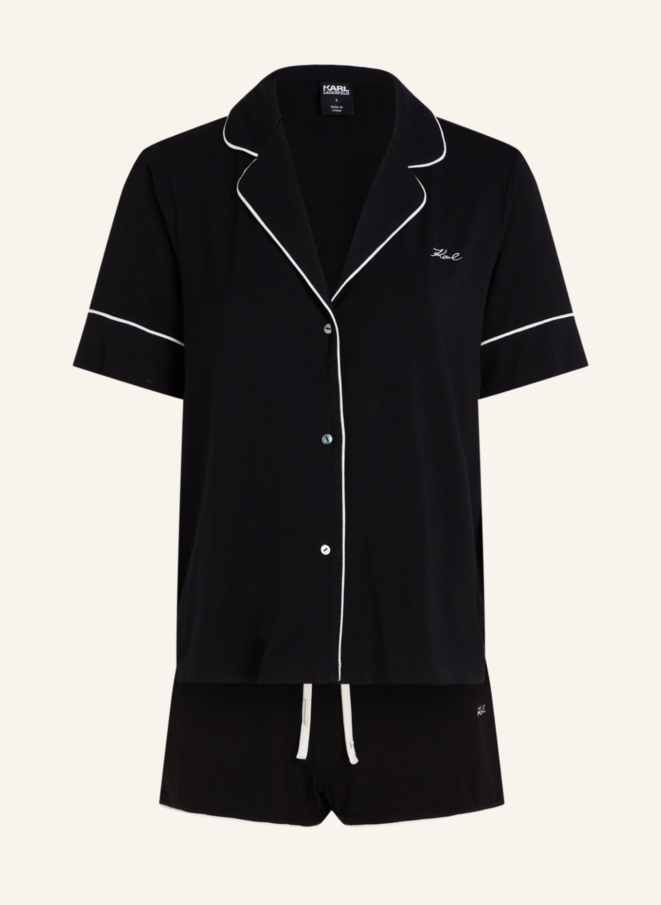 KARL LAGERFELD Shorty-Schlafanzug, Farbe: SCHWARZ (Bild 1)