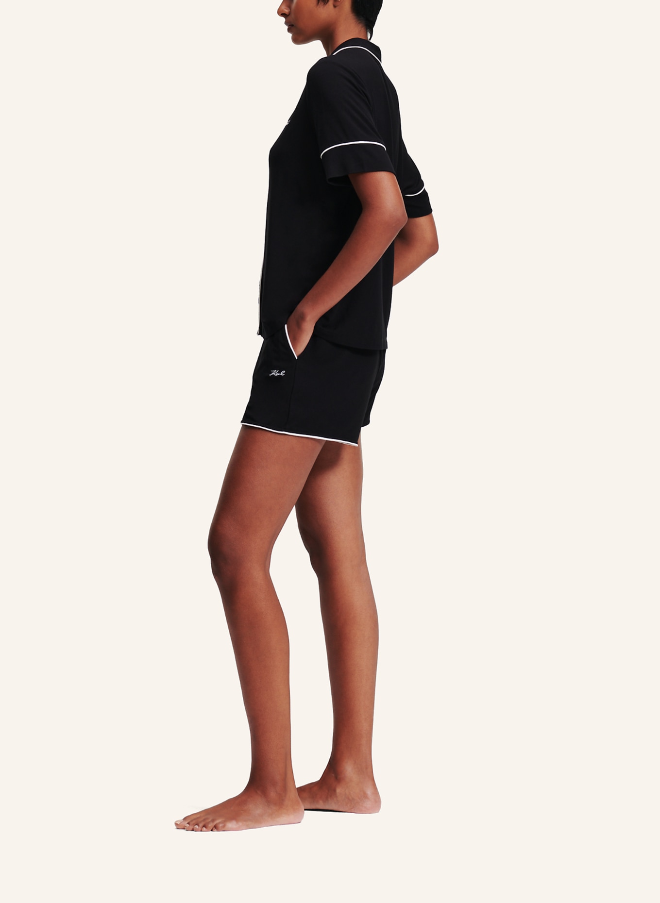 KARL LAGERFELD Shorty-Schlafanzug, Farbe: SCHWARZ (Bild 4)
