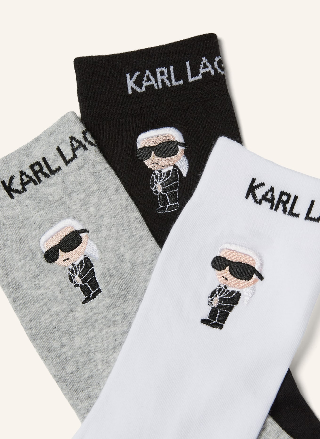 KARL LAGERFELD Socken, Farbe: SCHWARZ/ GRAU/ WEISS (Bild 4)