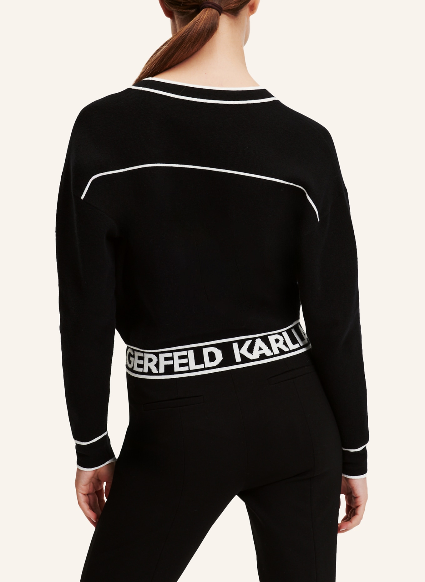 KARL LAGERFELD Strickjacke, Farbe: SCHWARZ (Bild 2)