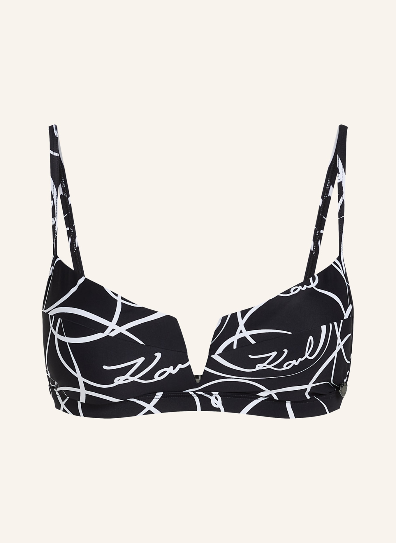 KARL LAGERFELD Bikini-Top, Farbe: SCHWARZ/ WEISS (Bild 1)