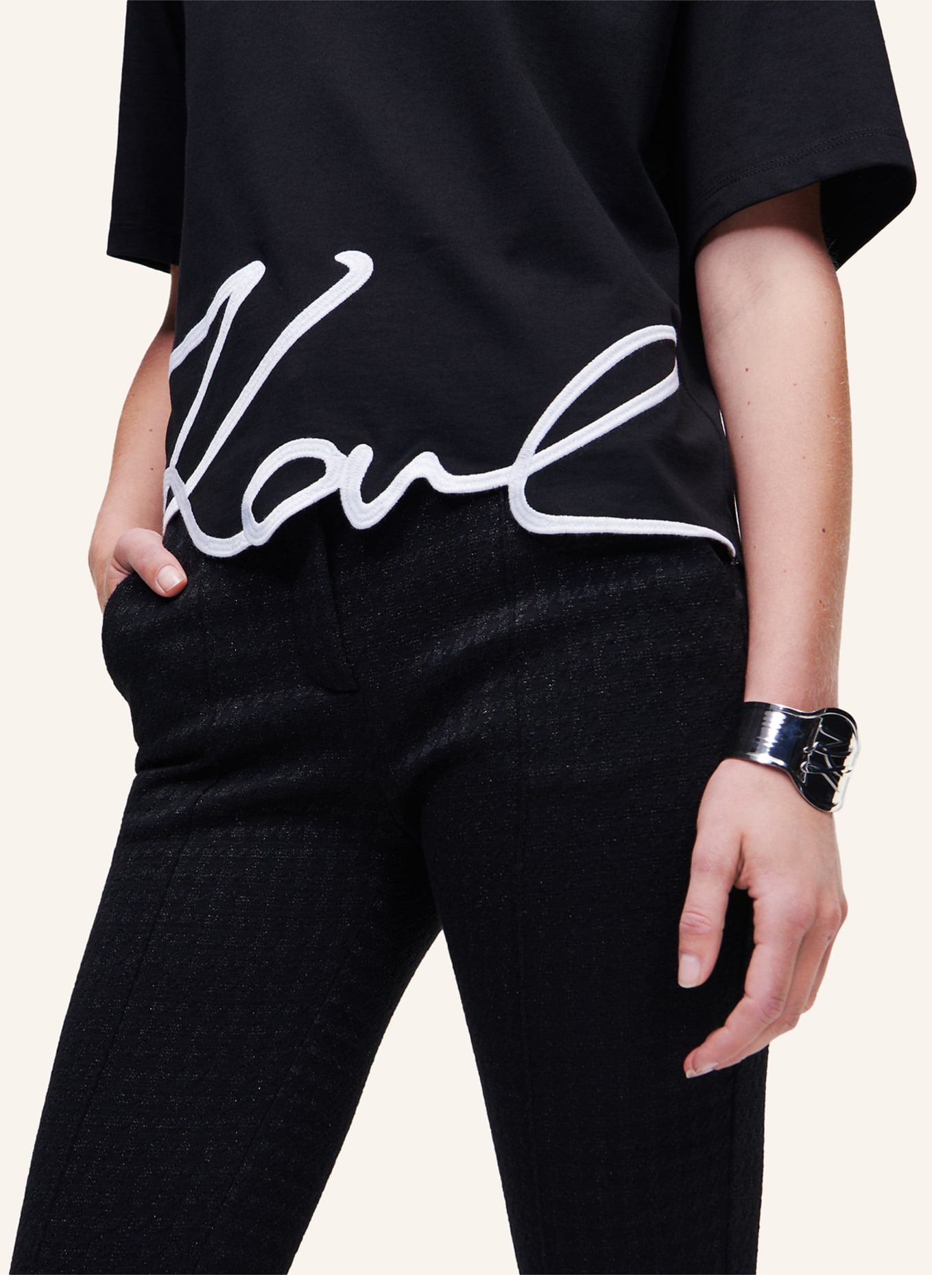 KARL LAGERFELD T-shirt: SCHWARZ