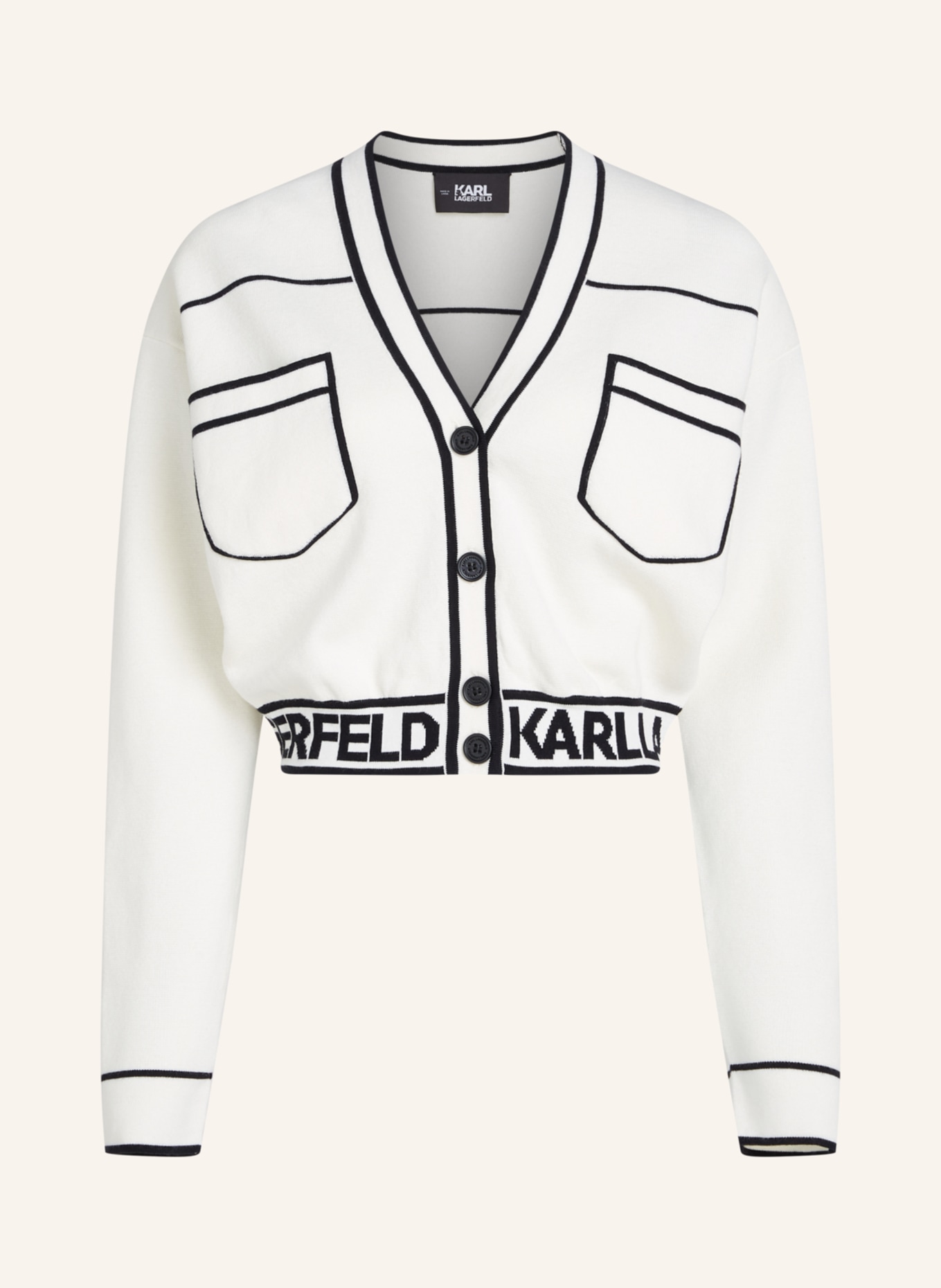 KARL LAGERFELD Strickjacke, Farbe: WEISS (Bild 1)