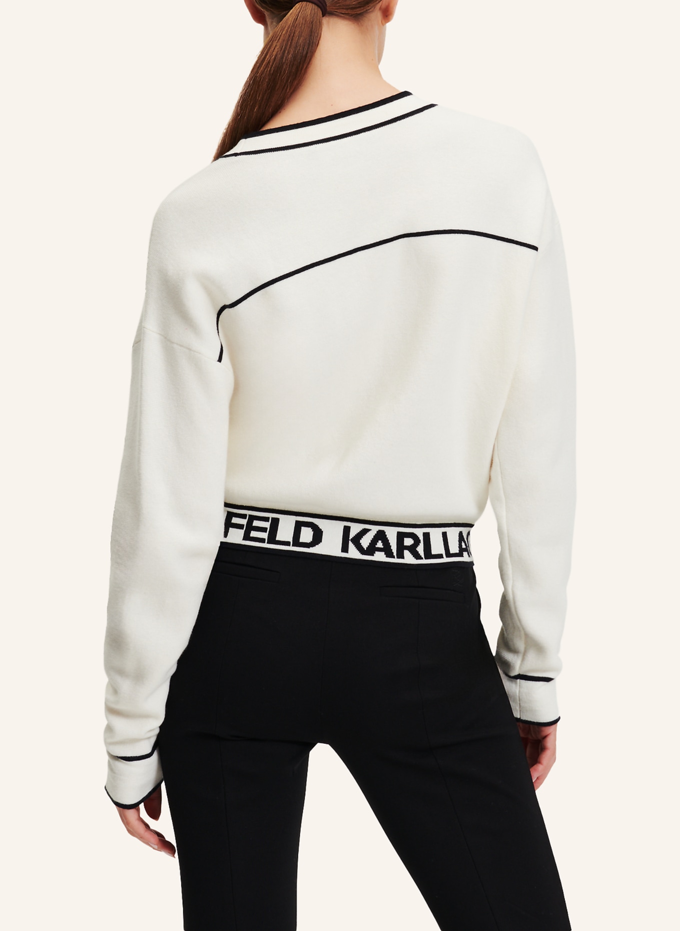 KARL LAGERFELD Strickjacke, Farbe: WEISS (Bild 2)