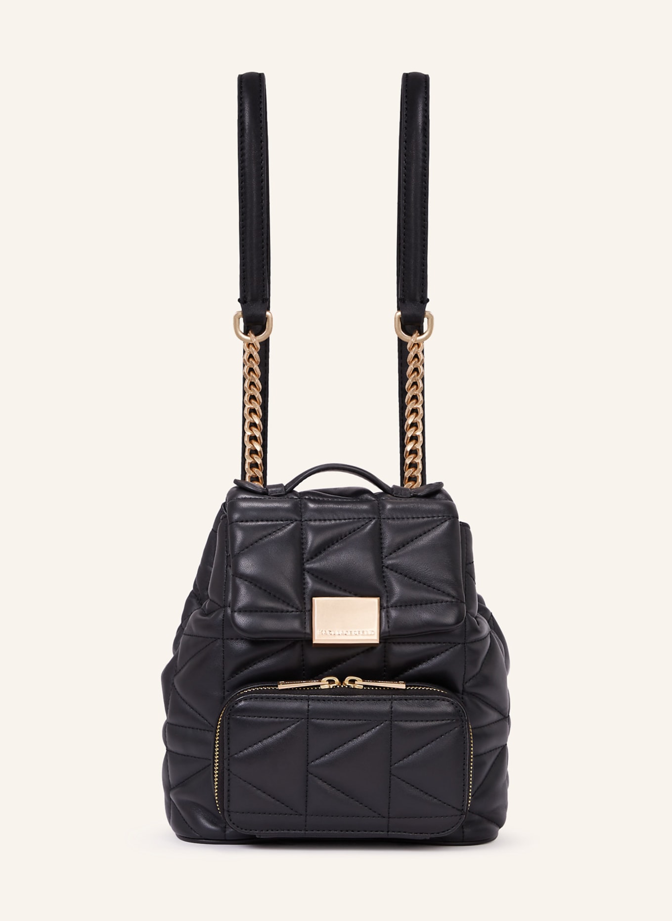 KARL LAGERFELD K/KUILT KLEINER RUCKSACK: SCHWARZ