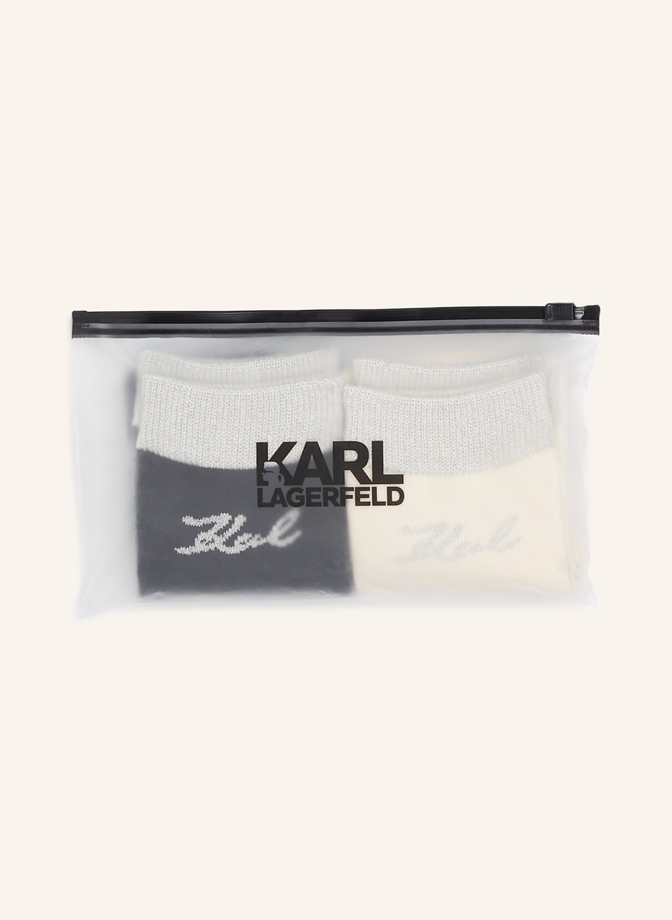 KARL LAGERFELD Socken, Farbe: SCHWARZ/ BEIGE (Bild 4)