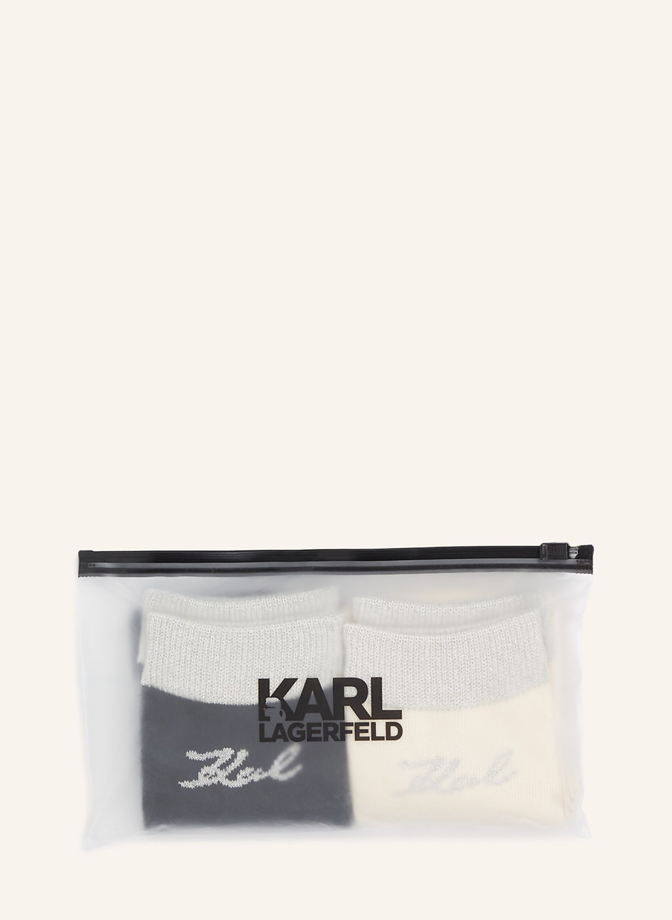 KARL LAGERFELD Socken, Farbe: SCHWARZ/ BEIGE (Bild 3)