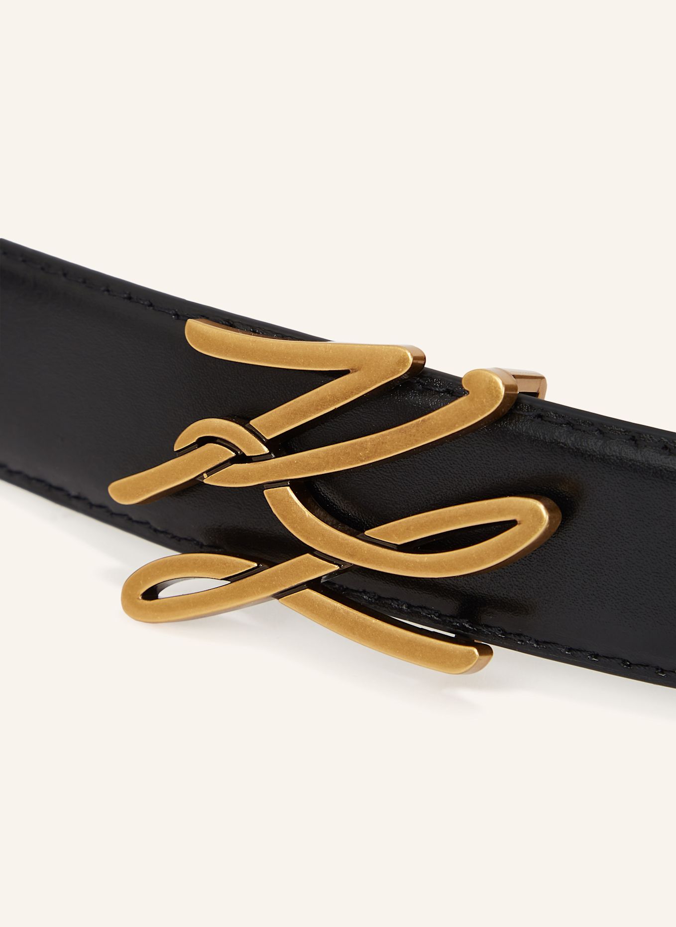 KARL LAGERFELD K/AUTOGRAPH MEDIUM BELT, Farbe: SCHWARZ/ GOLD (Bild 3)