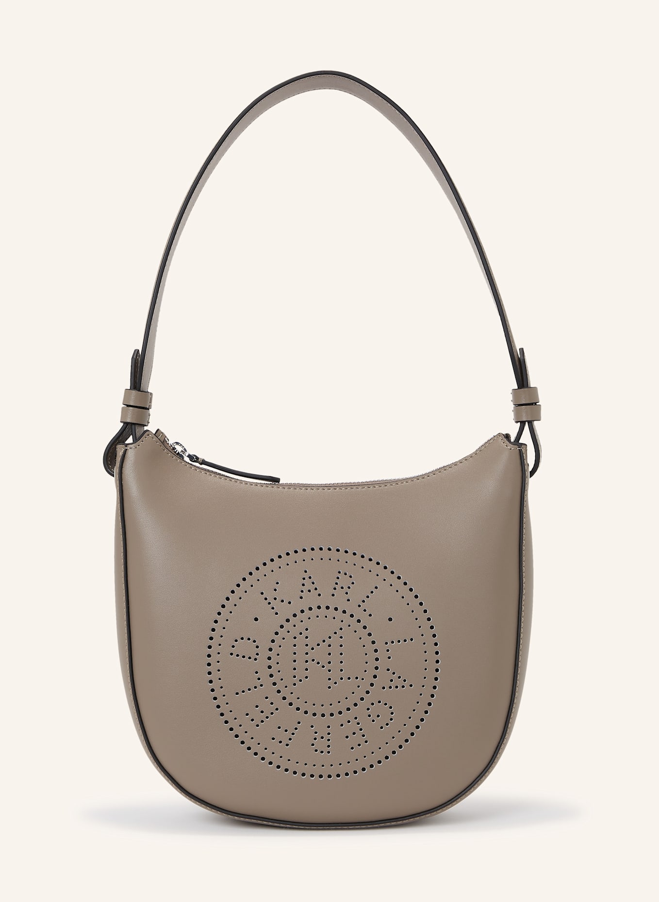 KARL LAGERFELD K/CIRCLE MOND-SCHULTERTASCHE MIT LOCHMUSTER, Farbe: SCHWARZ (Bild 1)